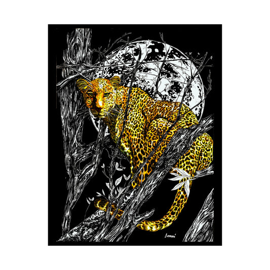 Majestic Leopard Satin Poster - 300gsm Art Print for Home Décor