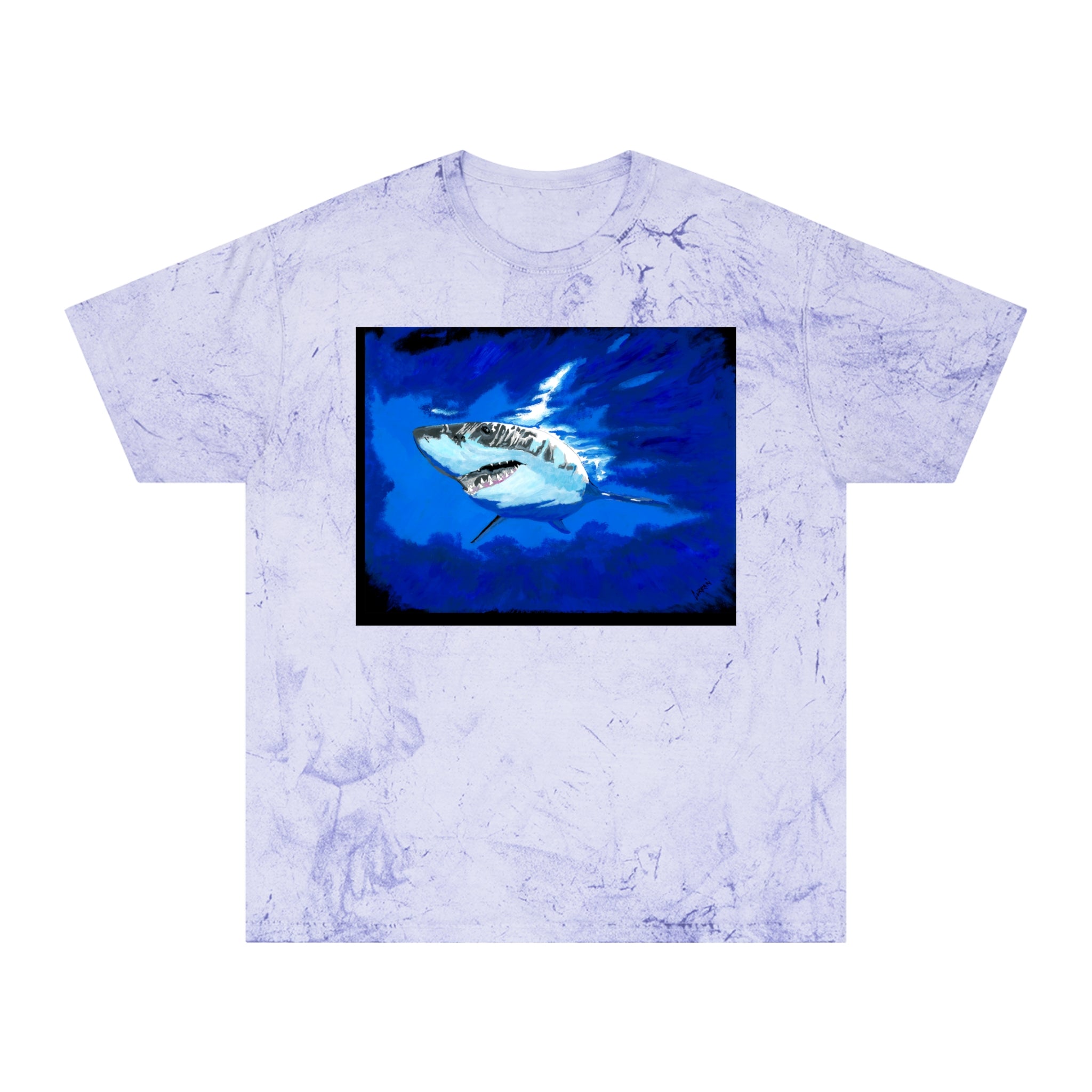 Great White Shark T Shirt Original Hand Painted Art