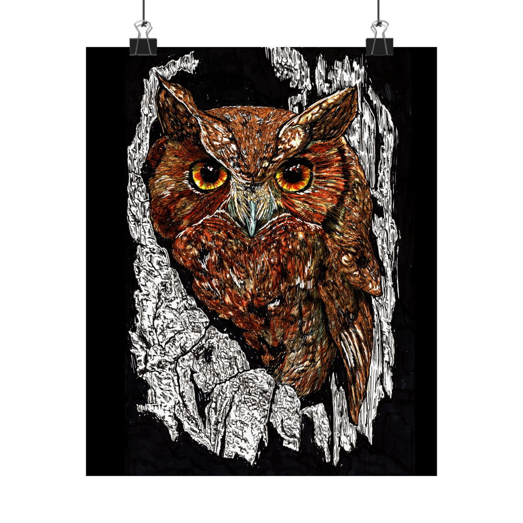 Owl Satin Poster. The perfect gift for any nature lover