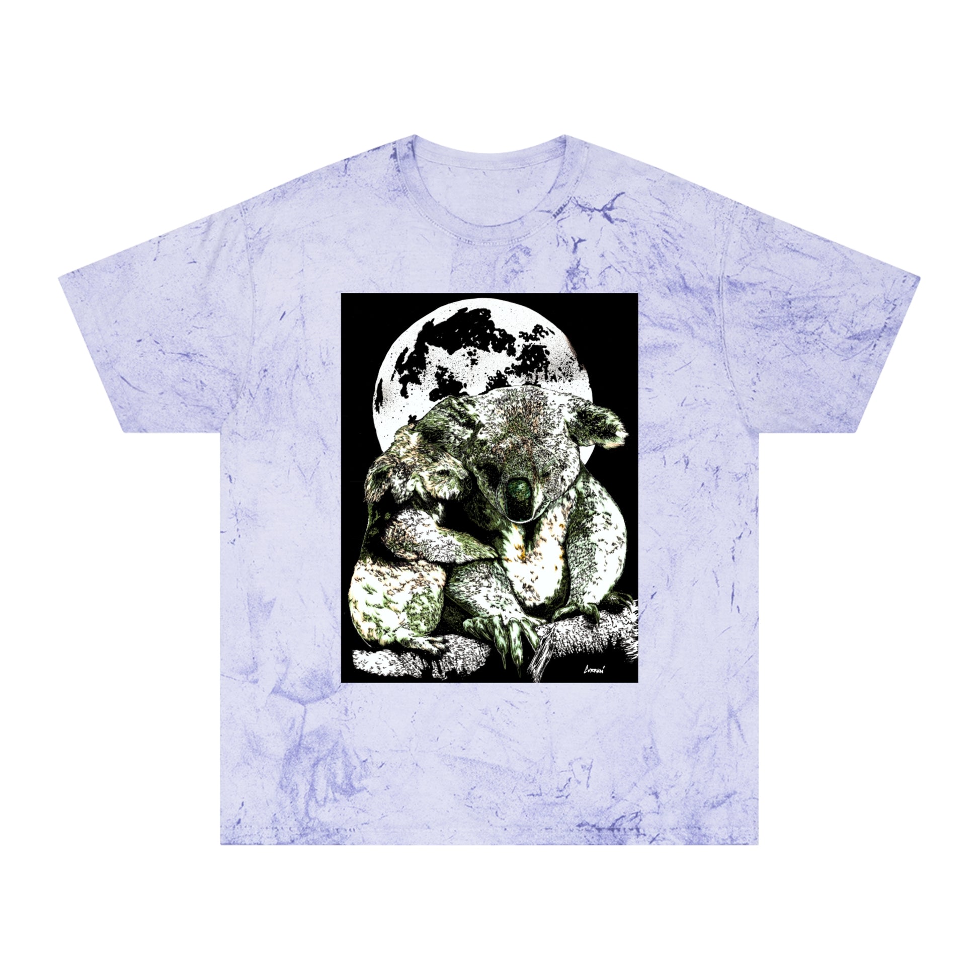 Two Koalas Color Blast T Shirt Original Hand Drawn Art