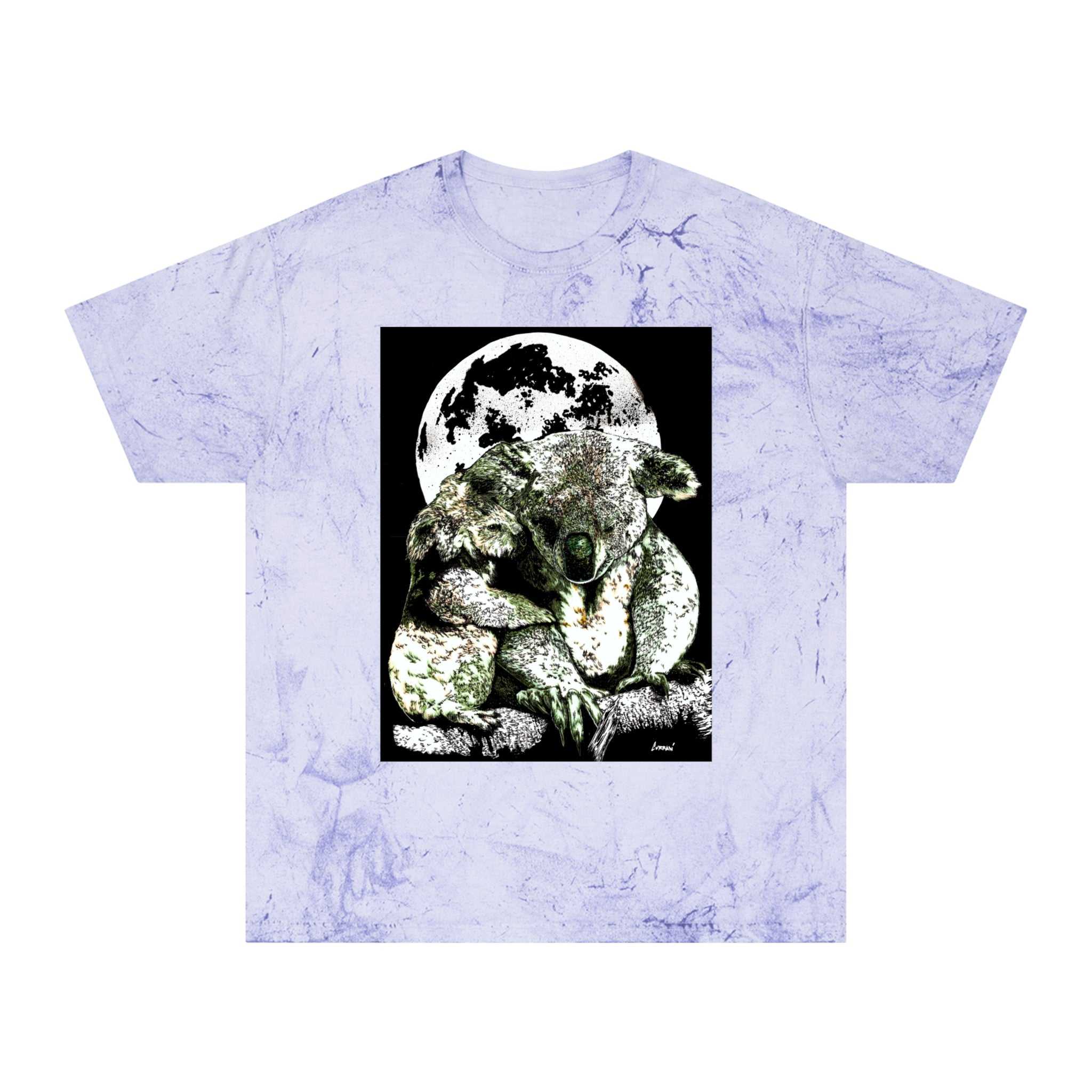 Two Koalas Color Blast T Shirt Original Hand Drawn Art