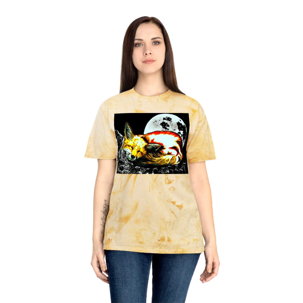 Red Fox Unisex T Shirt with Color Blast Design