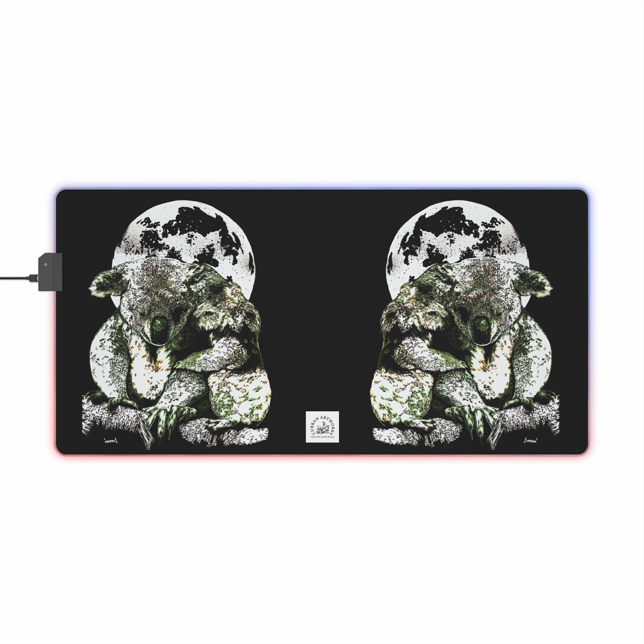 Koala with Moon LED Gaming Mouse Pad, Perfect for Gamers