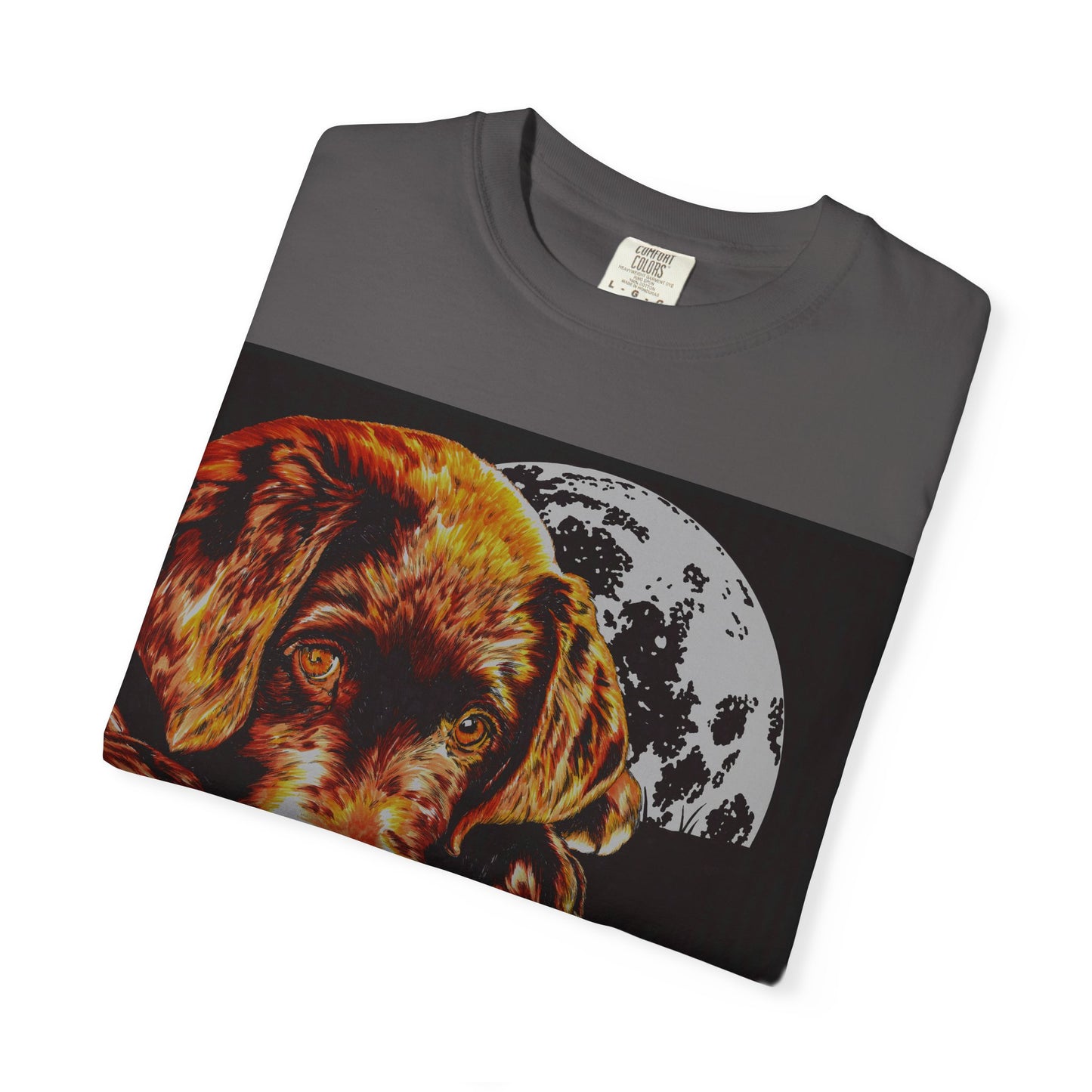Moonlit Chocolate Lab Puppy Unisex Garment-Dyed T-Shirt