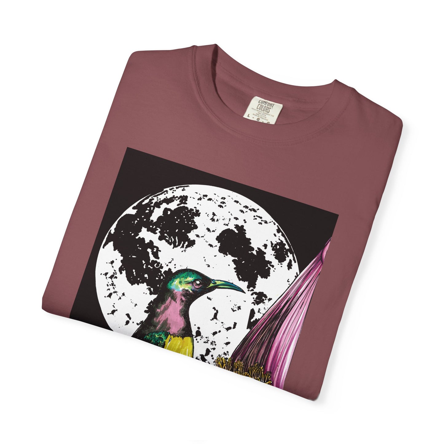 Moonlit Hummingbird Unisex T-Shirt - Vibrant Nature Design