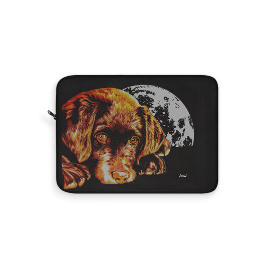 Moonlit Chocolate Lab Puppy Laptop Sleeve - Perfect for Dog Lovers