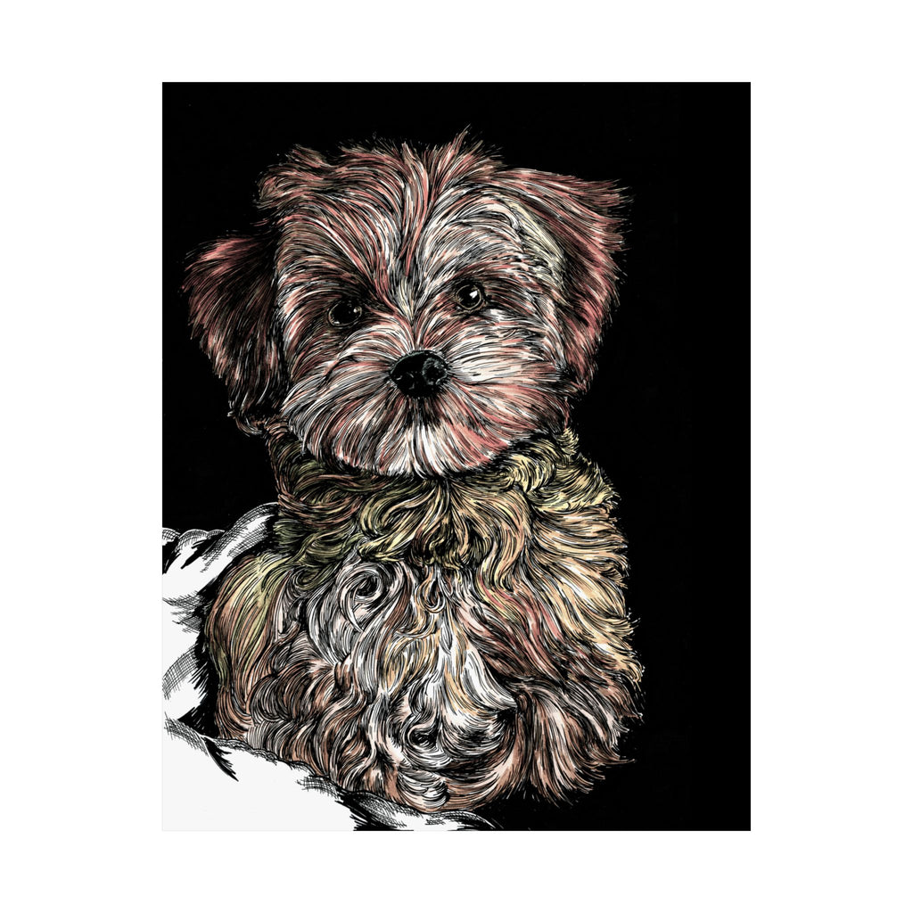 Custom Dog Portrait Satin Poster | 300gsm Pet Art Print