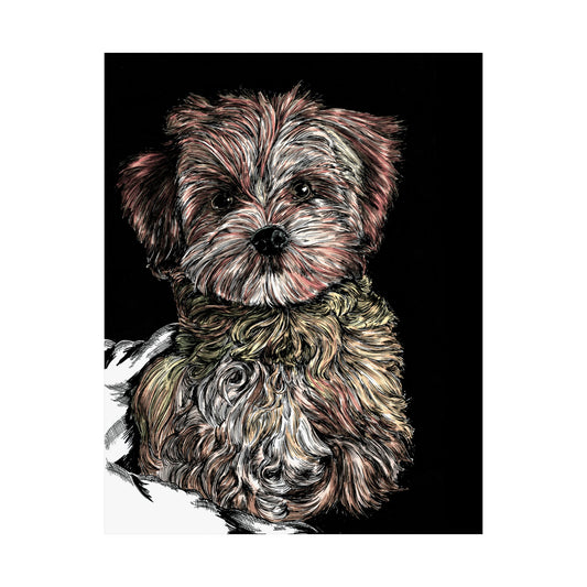 Custom Dog Portrait Satin Poster | 300gsm Pet Art Print