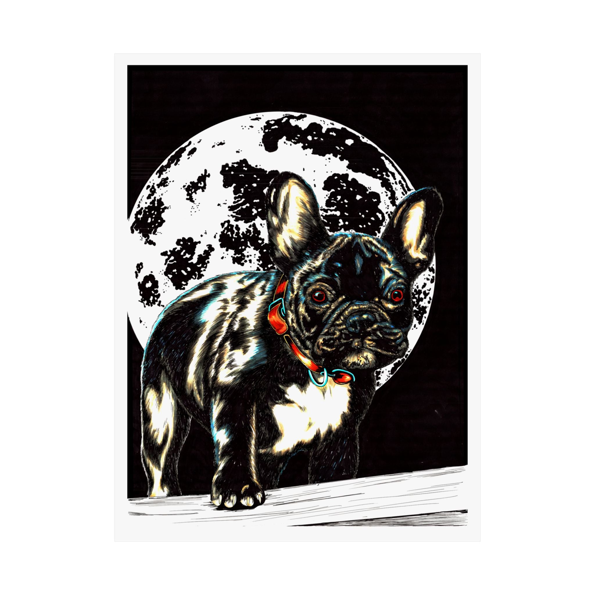 French Bulldog Art Satin Poster Wall Décor for Pet Lovers