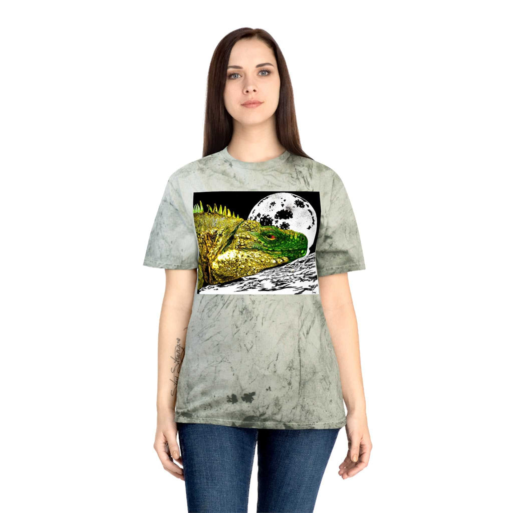 Reptile Moonlight T Shirt Hand Drawn Color Blast Design