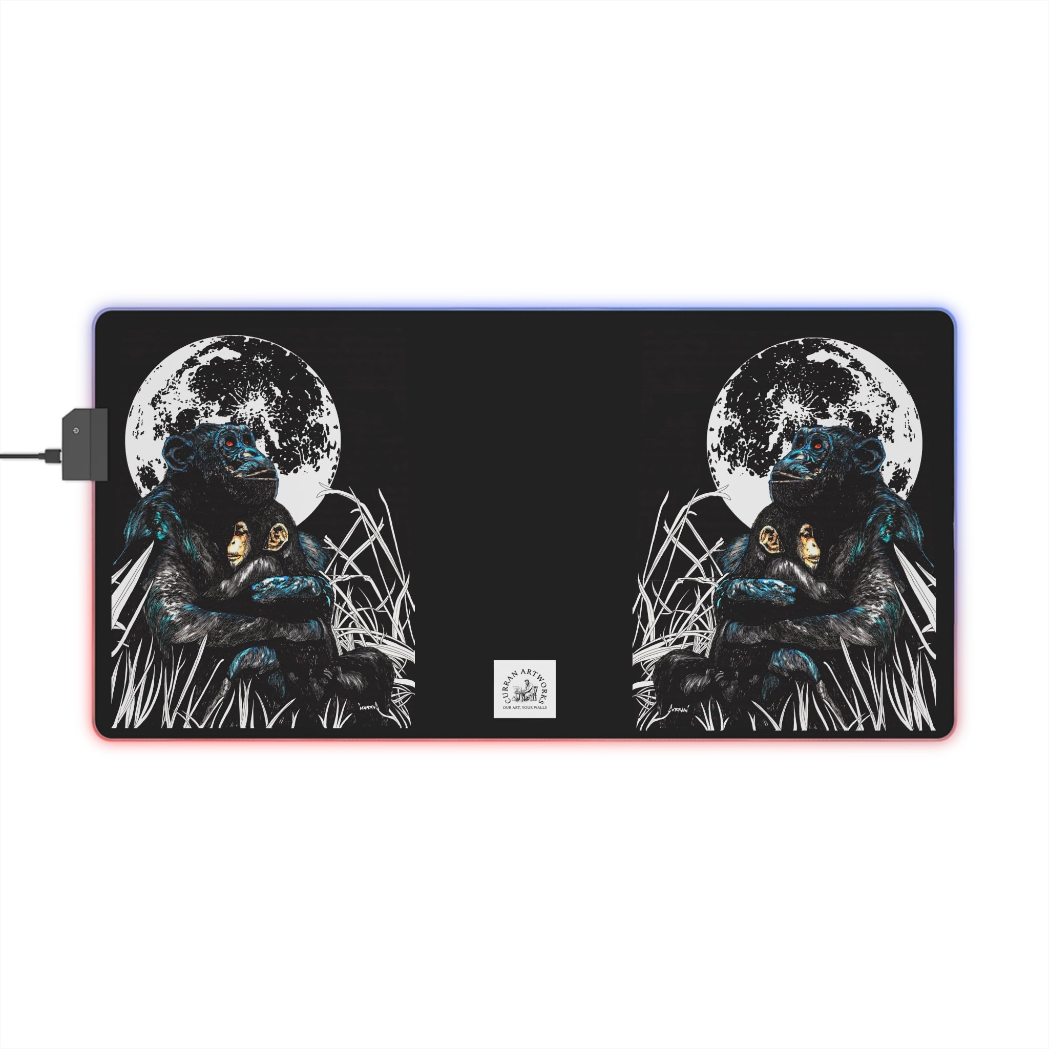 Gorilla Moon LED Gaming Mouse Pad - Illuminate Your Setup