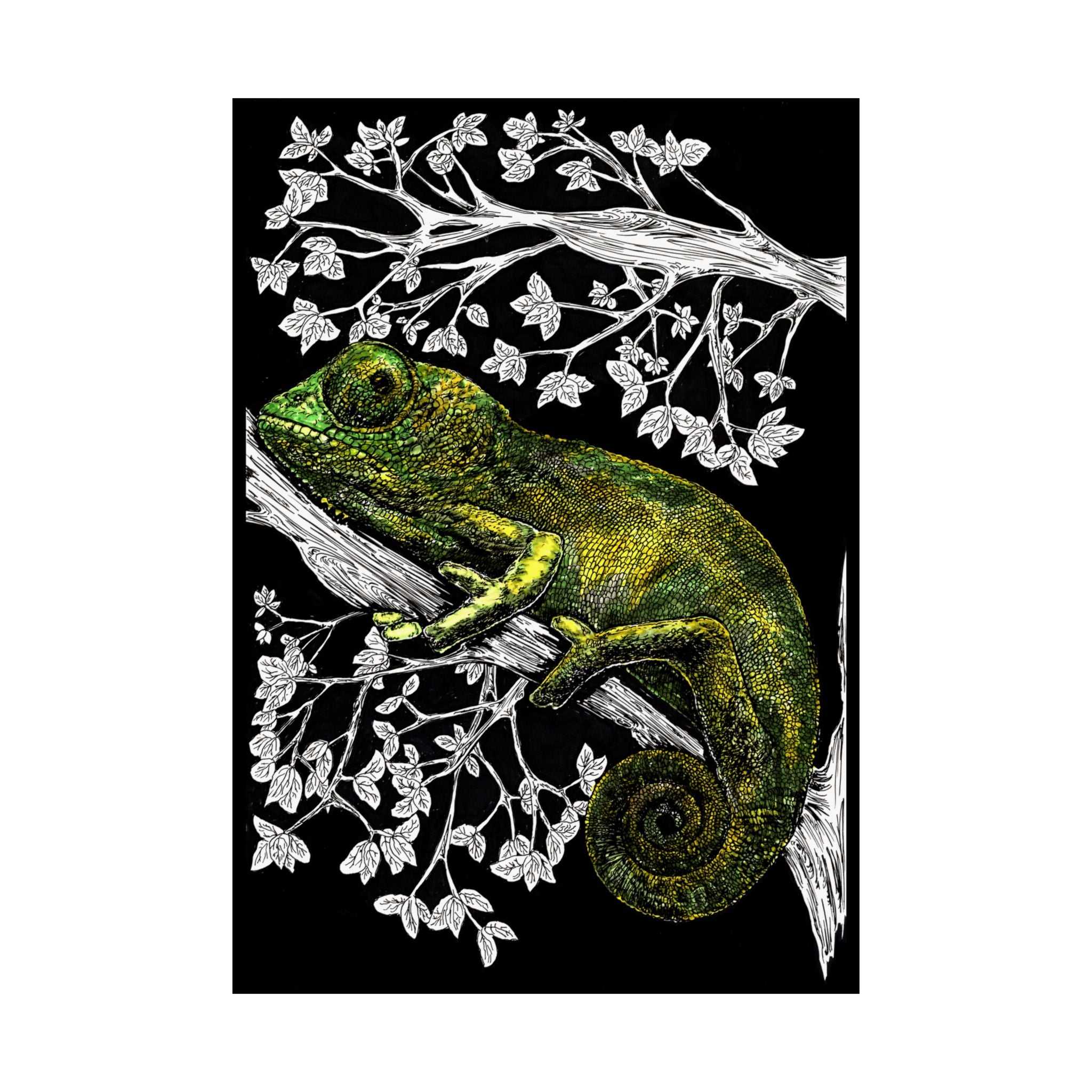 Transform your walls with our stunning Chameleon Satin Poster - 300gsm Wall Art for Nature Lovers. Elevate your space with vibrant colors!
