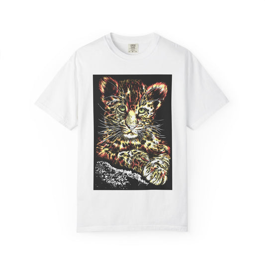 Wildlife Lovers Unisex Garment-Dyed T-shirt featuring Playful Leopard Cub