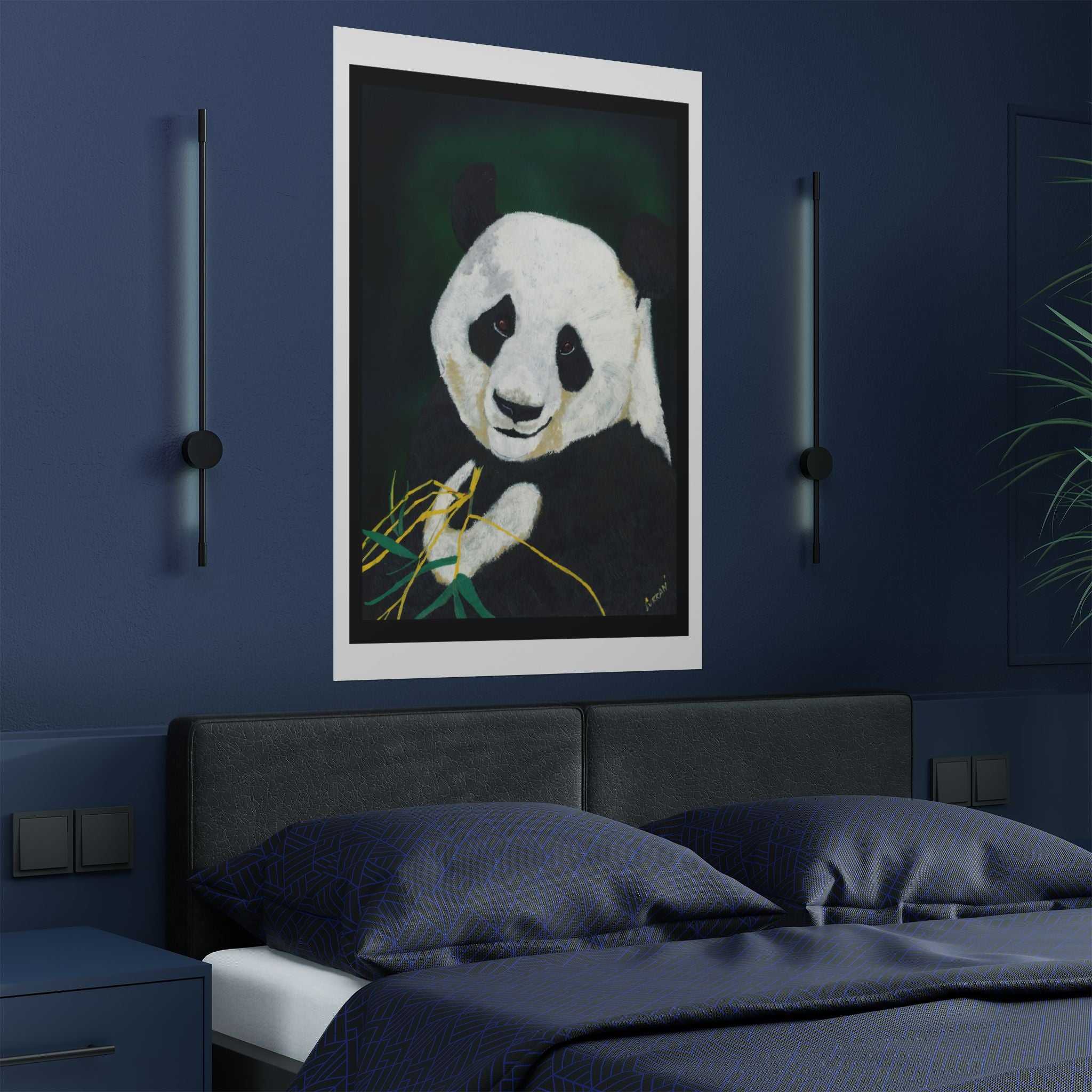 Giant Panda Portrait Satin Poster - Wall Art for Nature Lovers