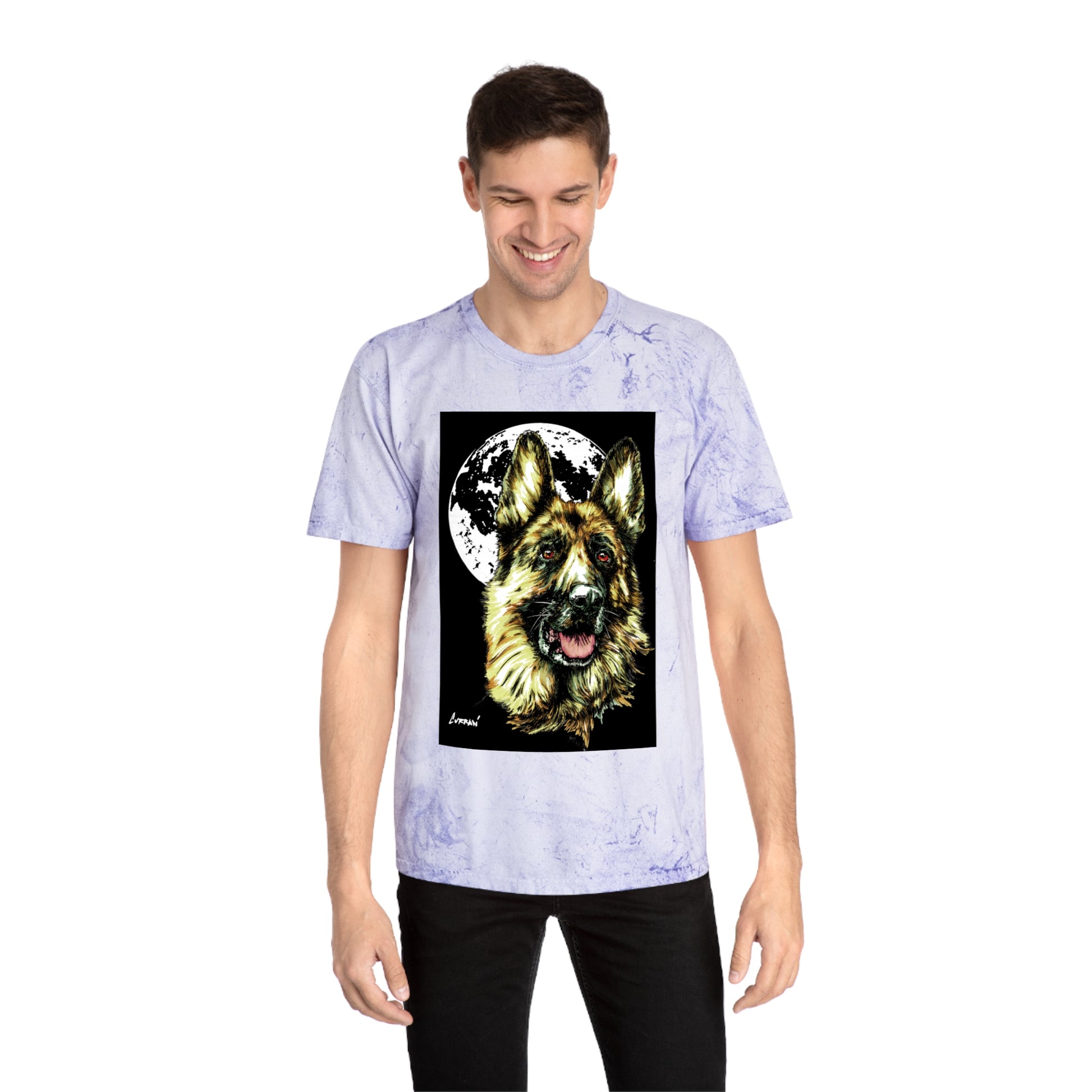 German Shepherd Moon T-Shirt - Unisex Tee for Dog Lovers