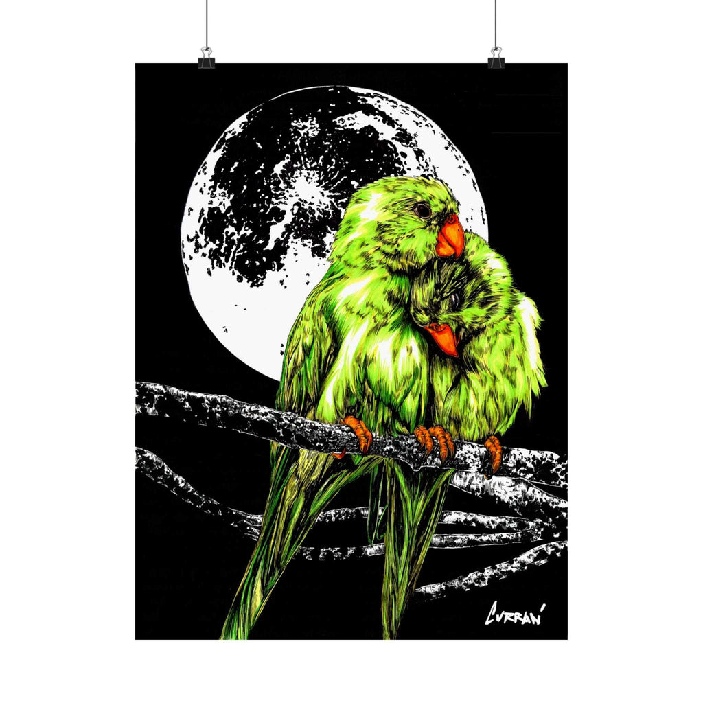 Bring your walls to life with the stunning Vibrant Lovebirds Satin Poster - 300gsm Wall Art. Add a pop of color to your space today!