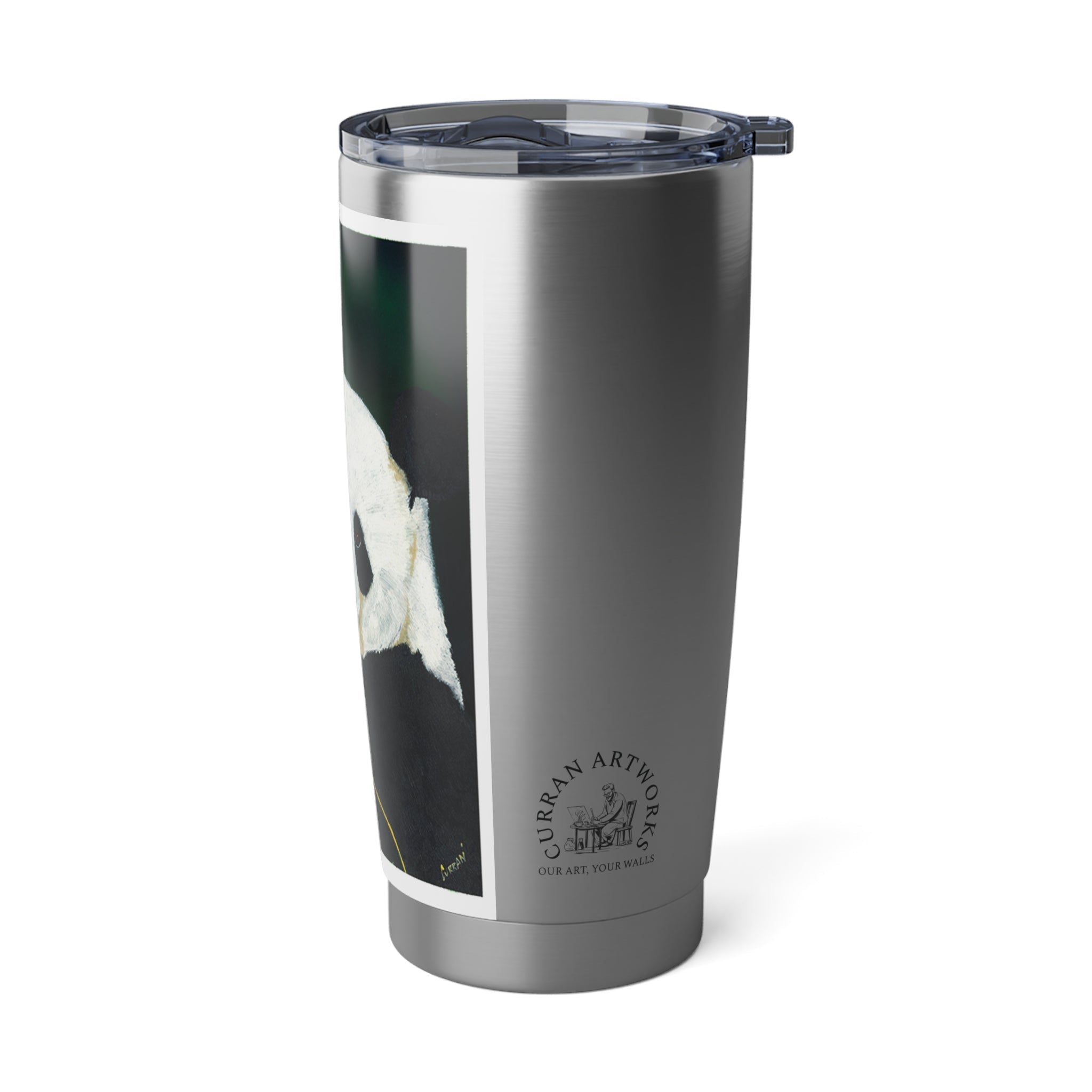 Panda Tumbler, 20oz Travel Mug, Original Hand Painted Art,