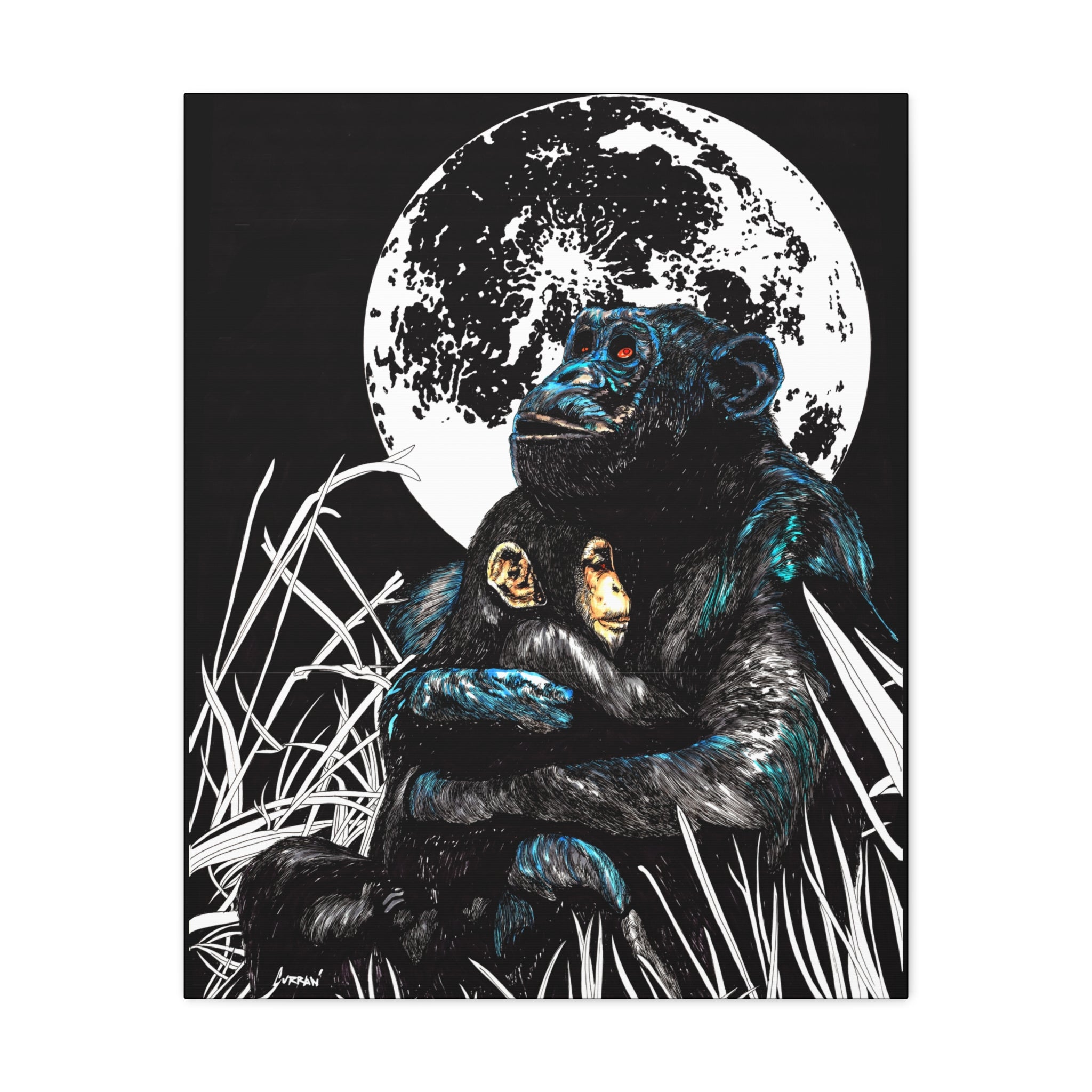 Gorilla Wall Art, Gorilla Print, Hand-Drawn Gorilla, Wildlife Art,