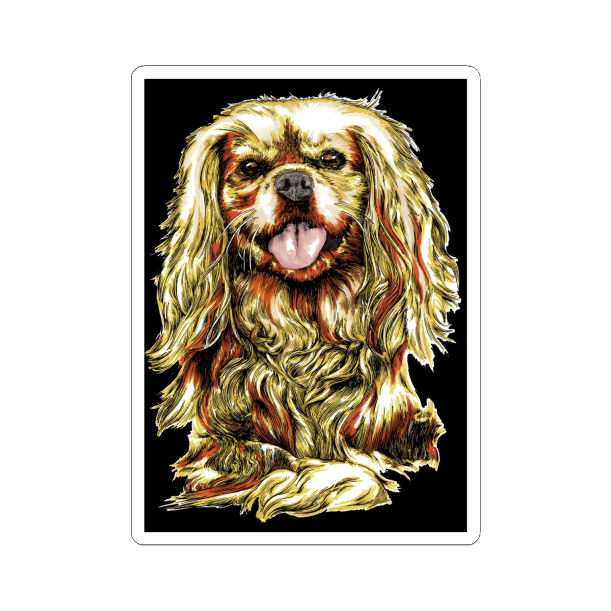 Cavalier King Charles Spaniel Kiss-Cut Sticker
