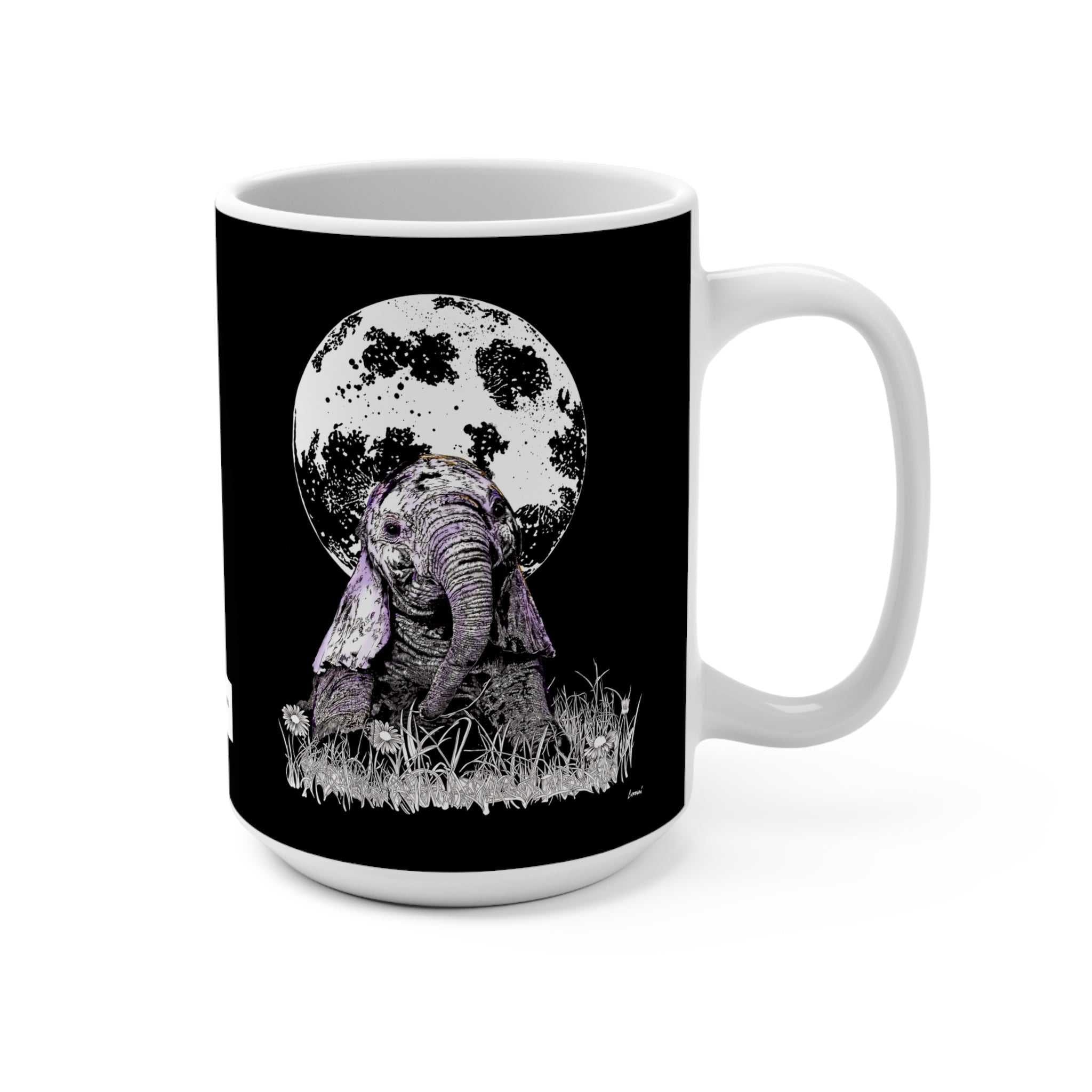 Baby Elephant 15oz Mug – featuring Original Hand-Drawn Art