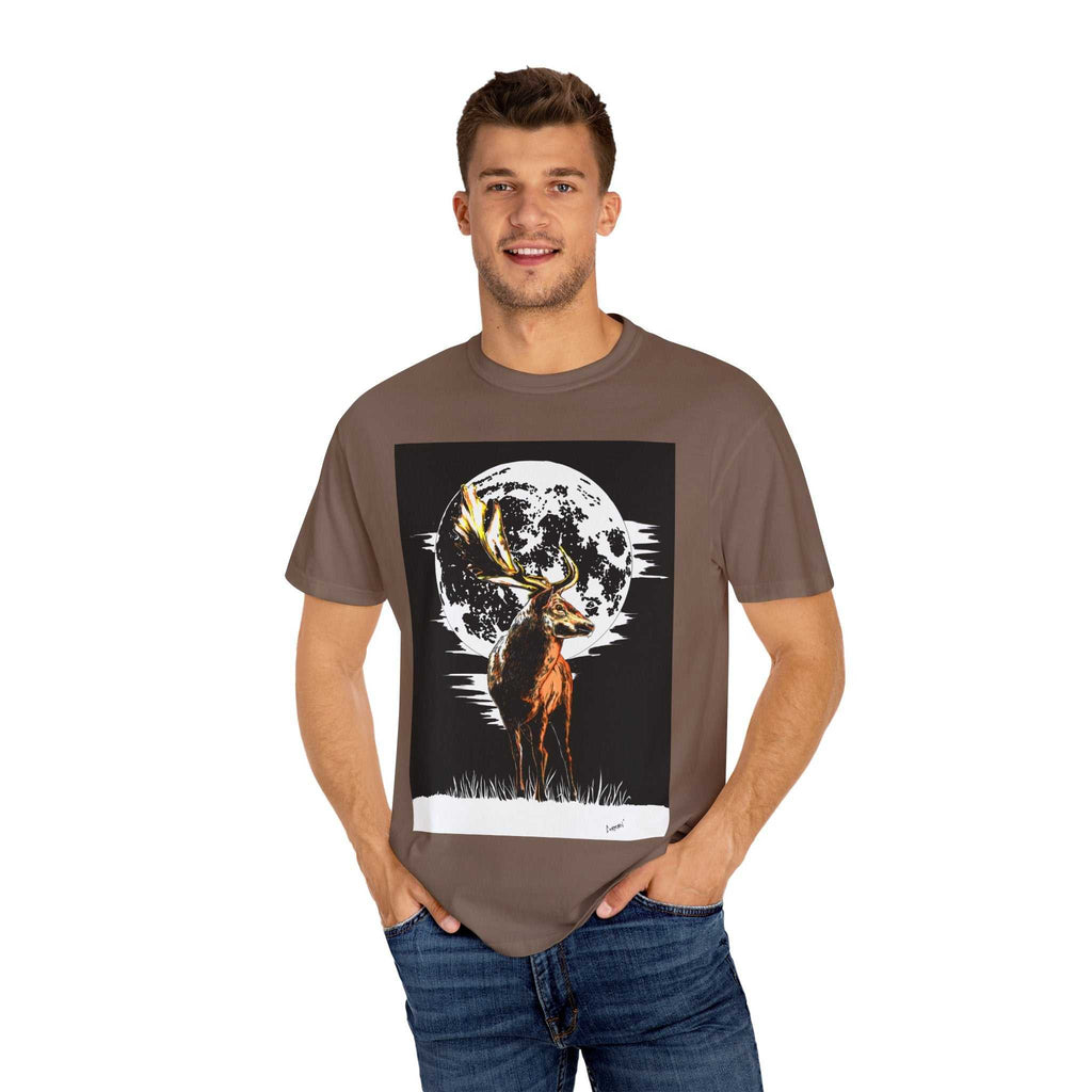 Moonlit Stag Unisex T-Shirt - Nature-Inspired Graphic Tee