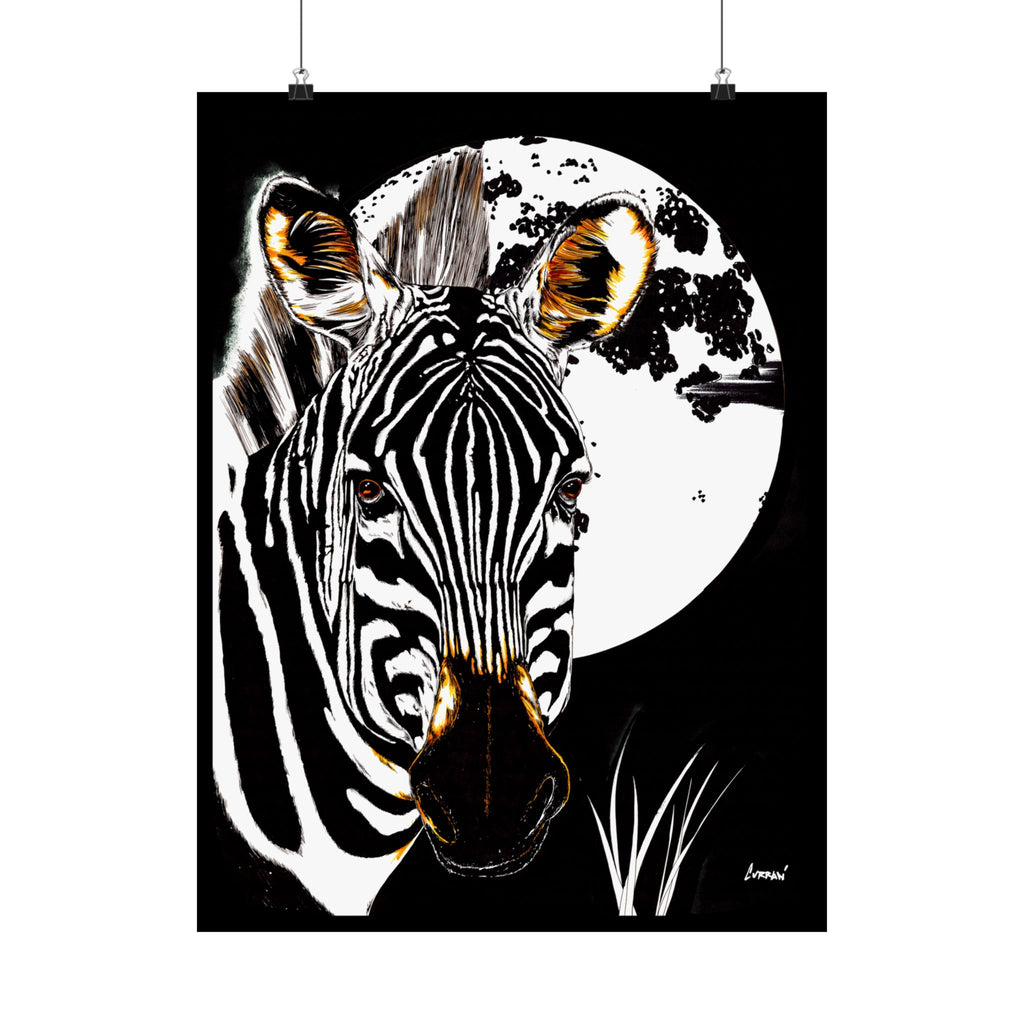 Zebra Satin Poster - Art Print Poster of the Original Art