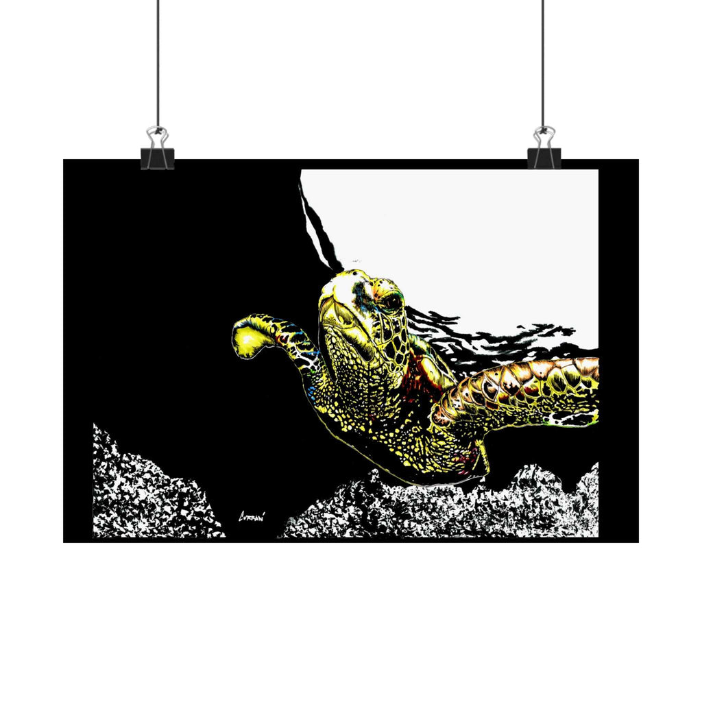Transform your space with our stunning Sea Turtle Satin Poster, Vibrant Ocean Decor for Marine Life Enthusiasts for marine life into your home today!