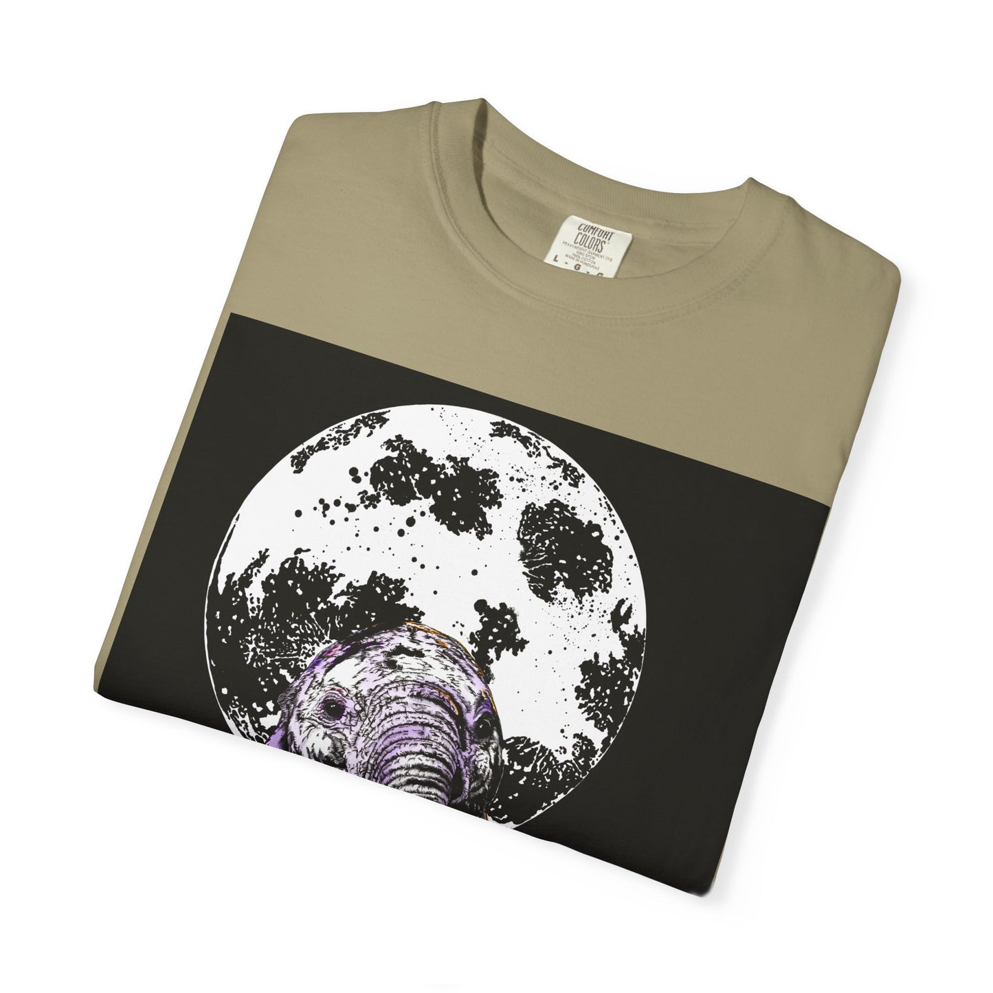 Moonlit Baby Elephant Unisex T-shirt | Eco-Friendly Garment-Dyed Tee