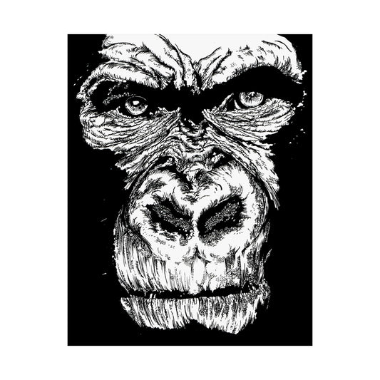 Gorilla Art Satin Poster | Eye-Catching Wildlife Decor