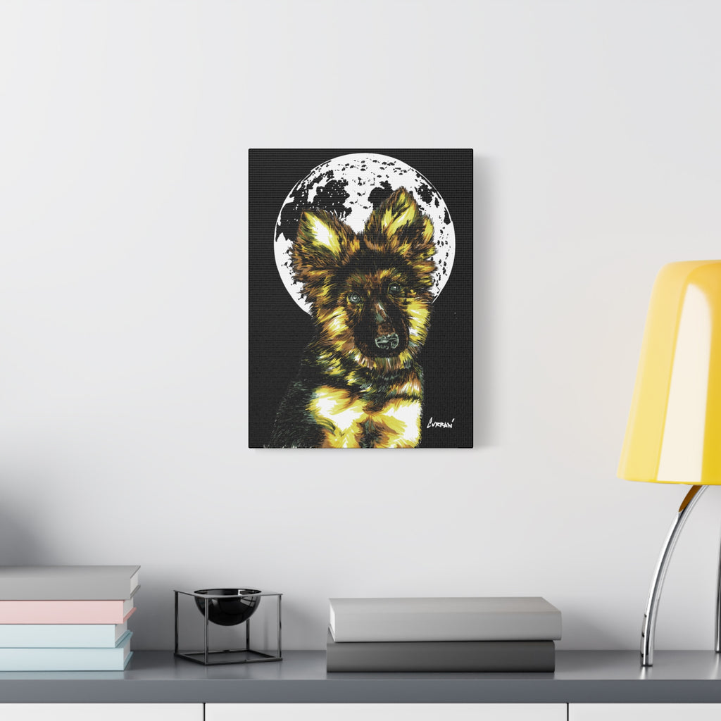 German Shepherd Puppy Print, Hand-Drawn Dog Art,