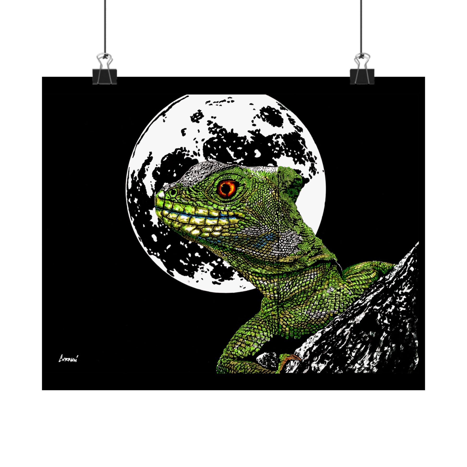 Lizard Moon Satin Poster | 300gsm Art Print for Home Décor