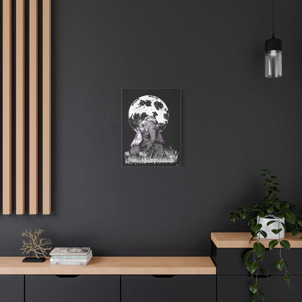 Baby Elephant Canvas Art, Print of Original hand drawn art