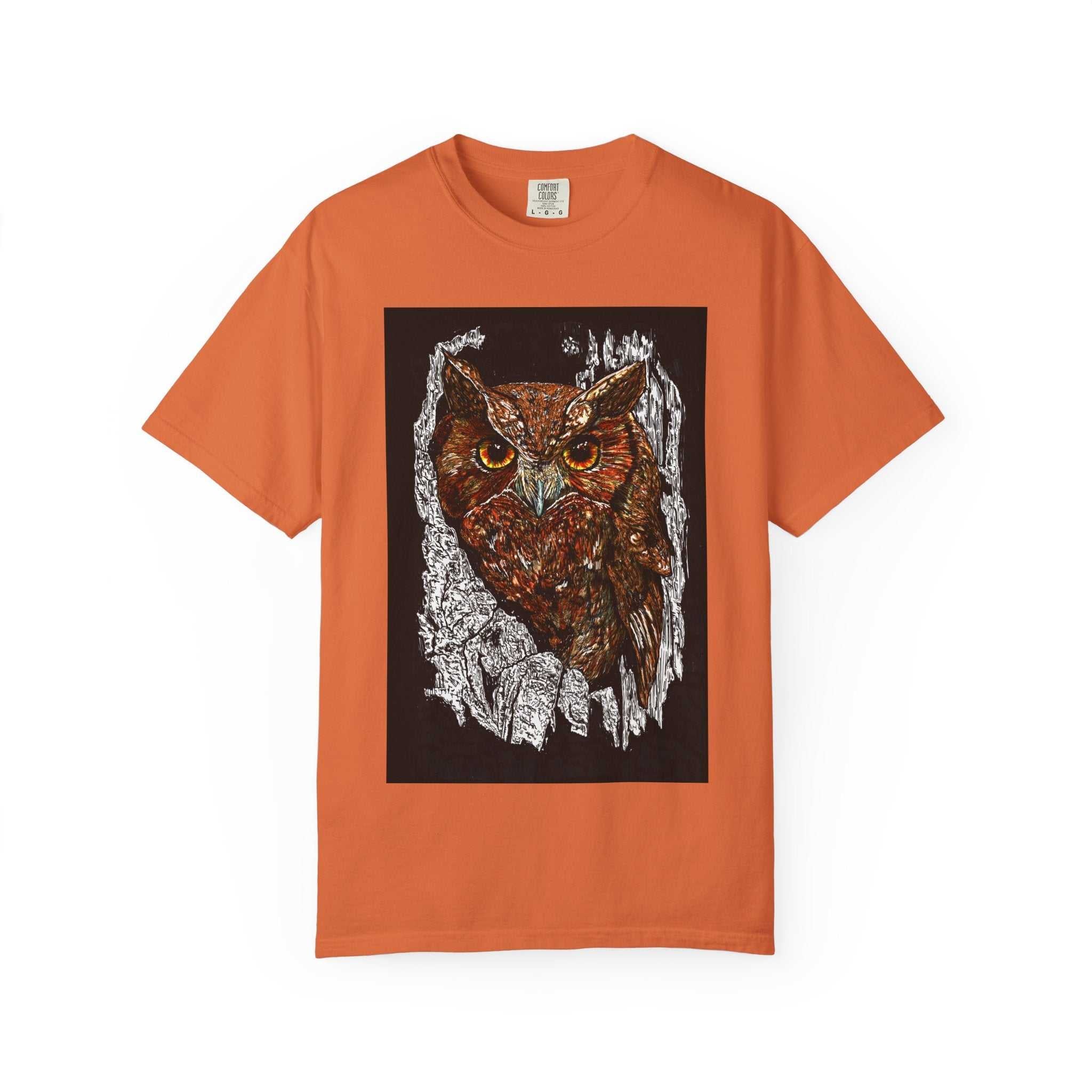 Artistic Owl Unisex Garment-Dyed T-Shirt