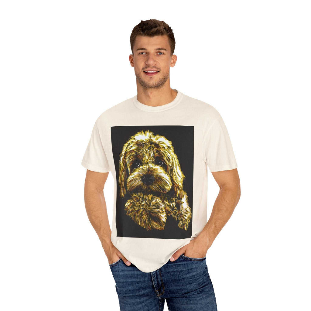 Experience the vibrant colors of our Puppy Color Blast Unisex Garment-Dyed T-shirt and stand out from the crowd. Perfect for all dog lovers!