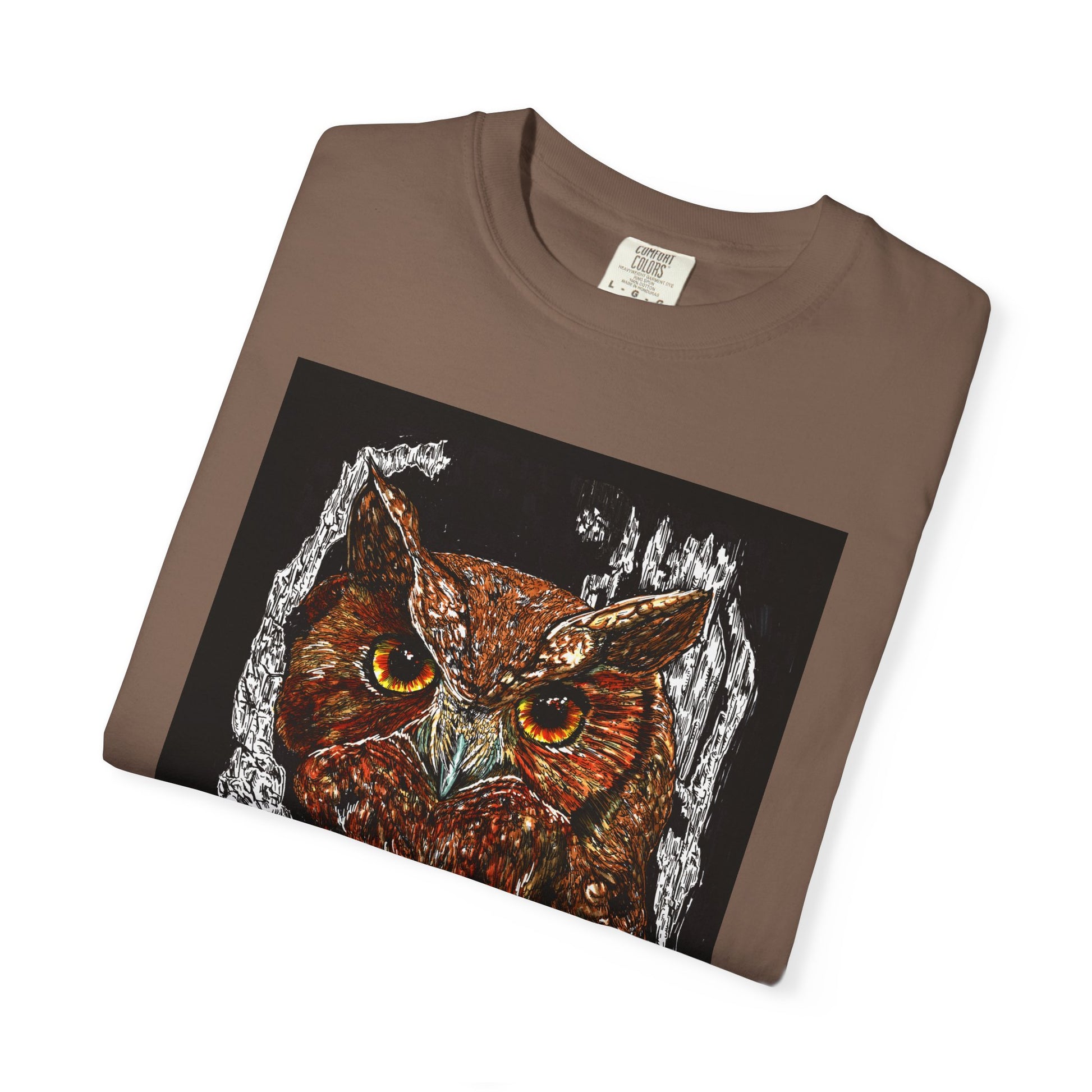 Artistic Owl Unisex Garment-Dyed T-Shirt