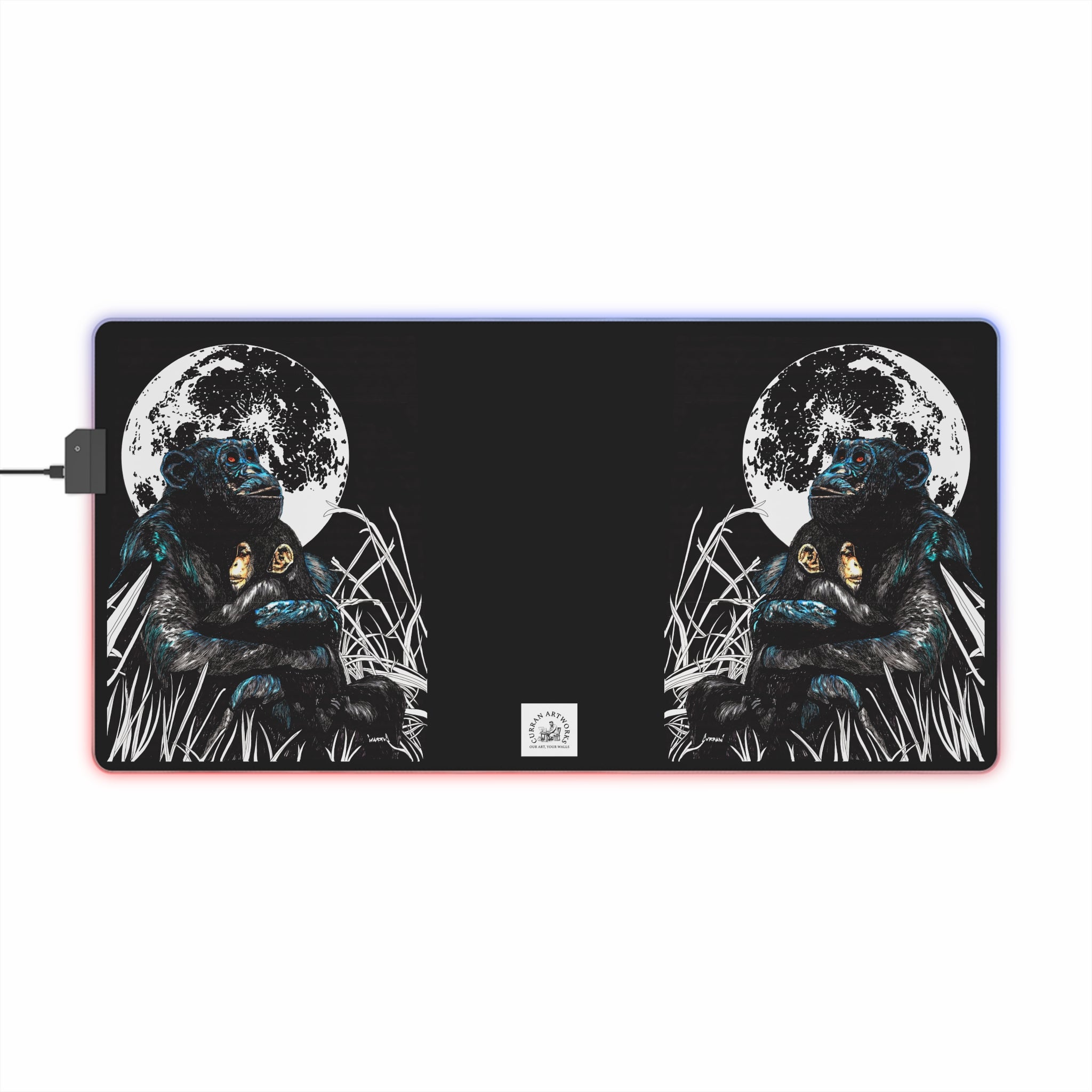 Gorilla Moon LED Gaming Mouse Pad - Illuminate Your Setup
