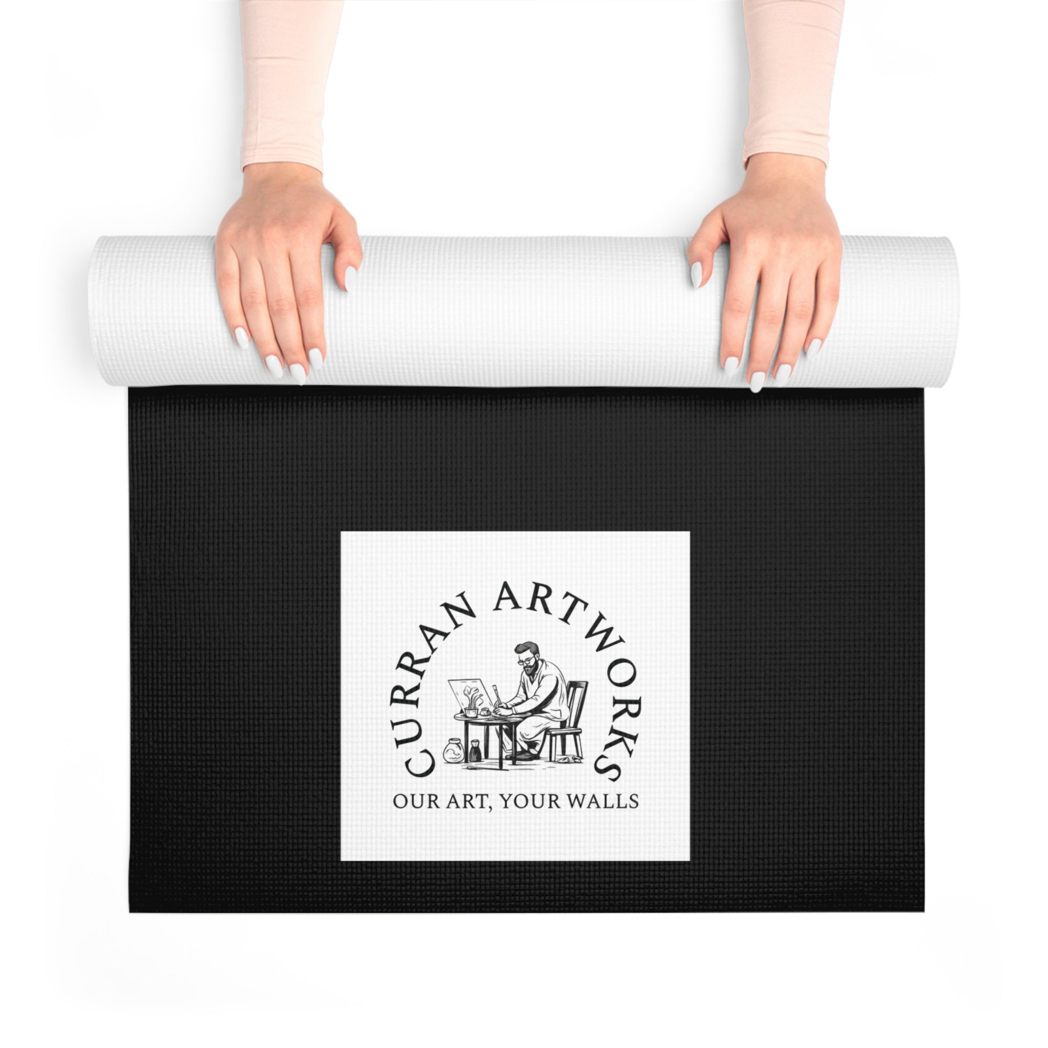 Frog Yoga Mat, Hand Drawn Art, Frog Art Mat, Unique Yoga Mat