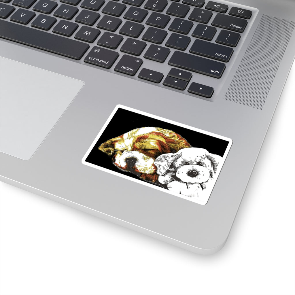 Cocker Spaniel Dog & Stuffed Animal Kiss-Cut Stickers
