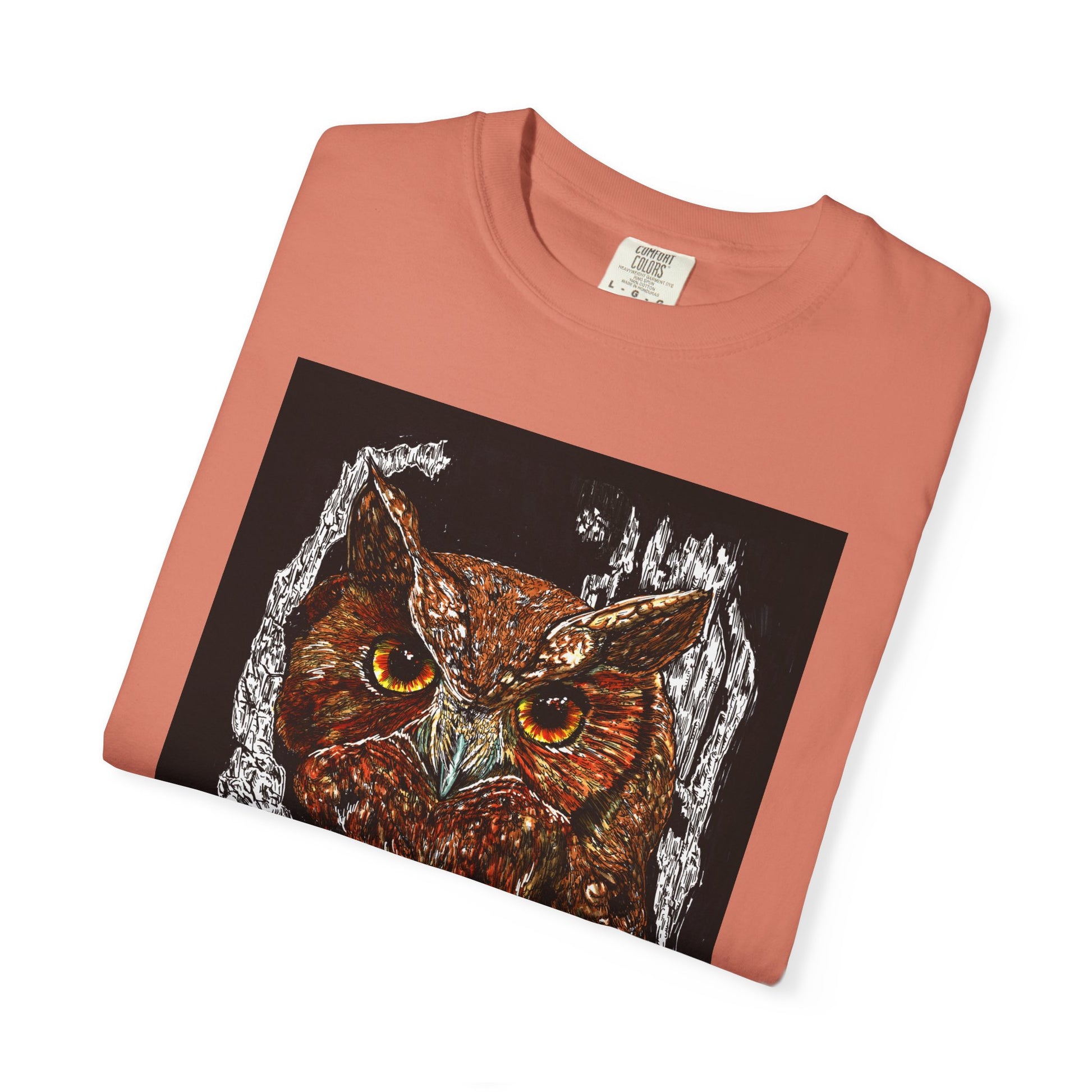 Artistic Owl Unisex Garment-Dyed T-Shirt