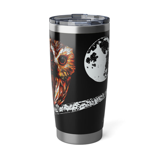 Owl Travel Mug, Original Hand Drawn Art, 20oz Tumbler Gift for Her, Bird Lover Gift, Cute Wise Owl Coffee Cup, Forest Creature Tea Tumbler,