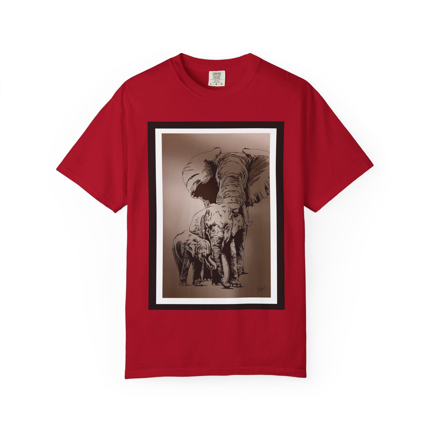 Elephant Family Garment-Dyed T-Shirt | Nature Lover's Tee