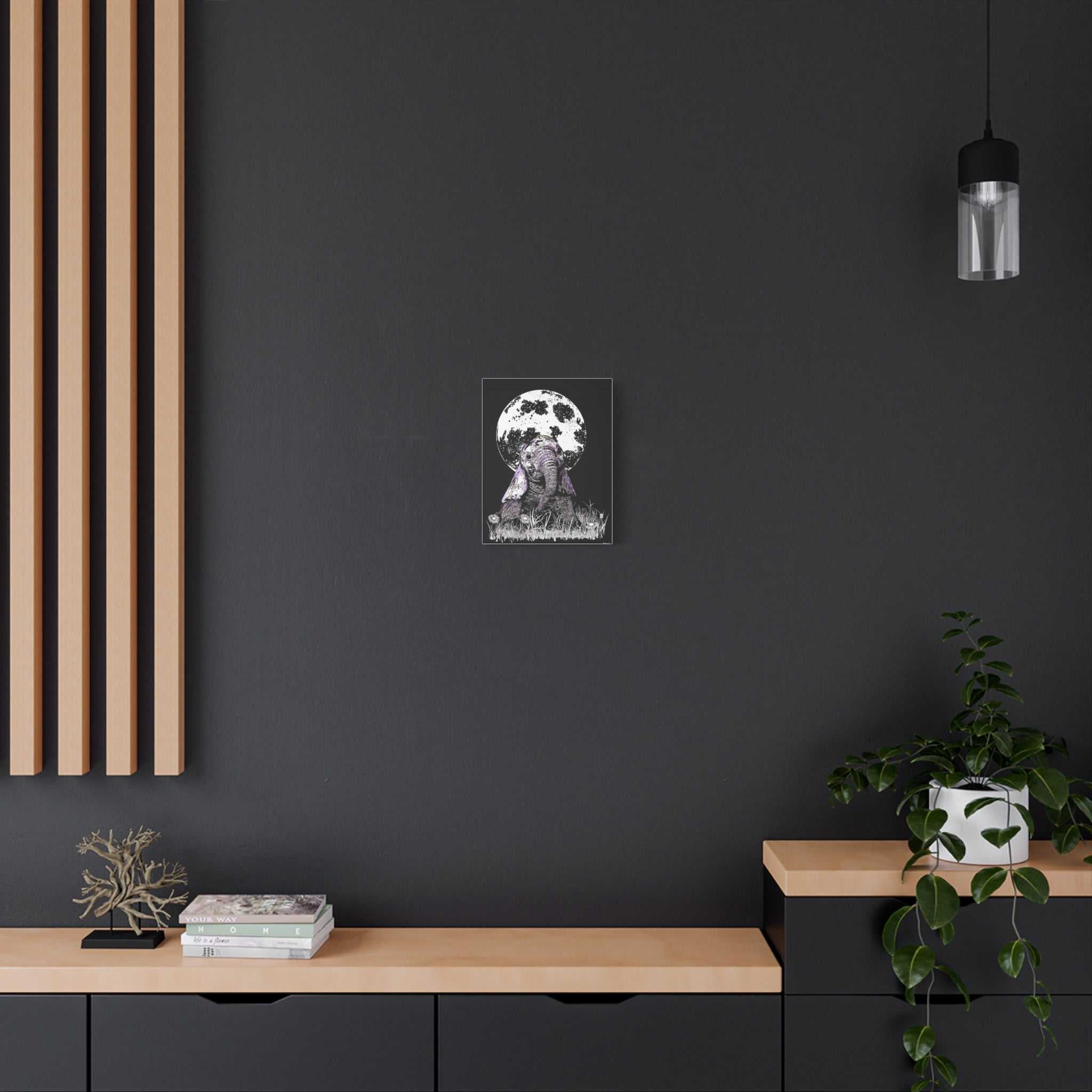Baby Elephant Canvas Art, Print of Original hand drawn art
