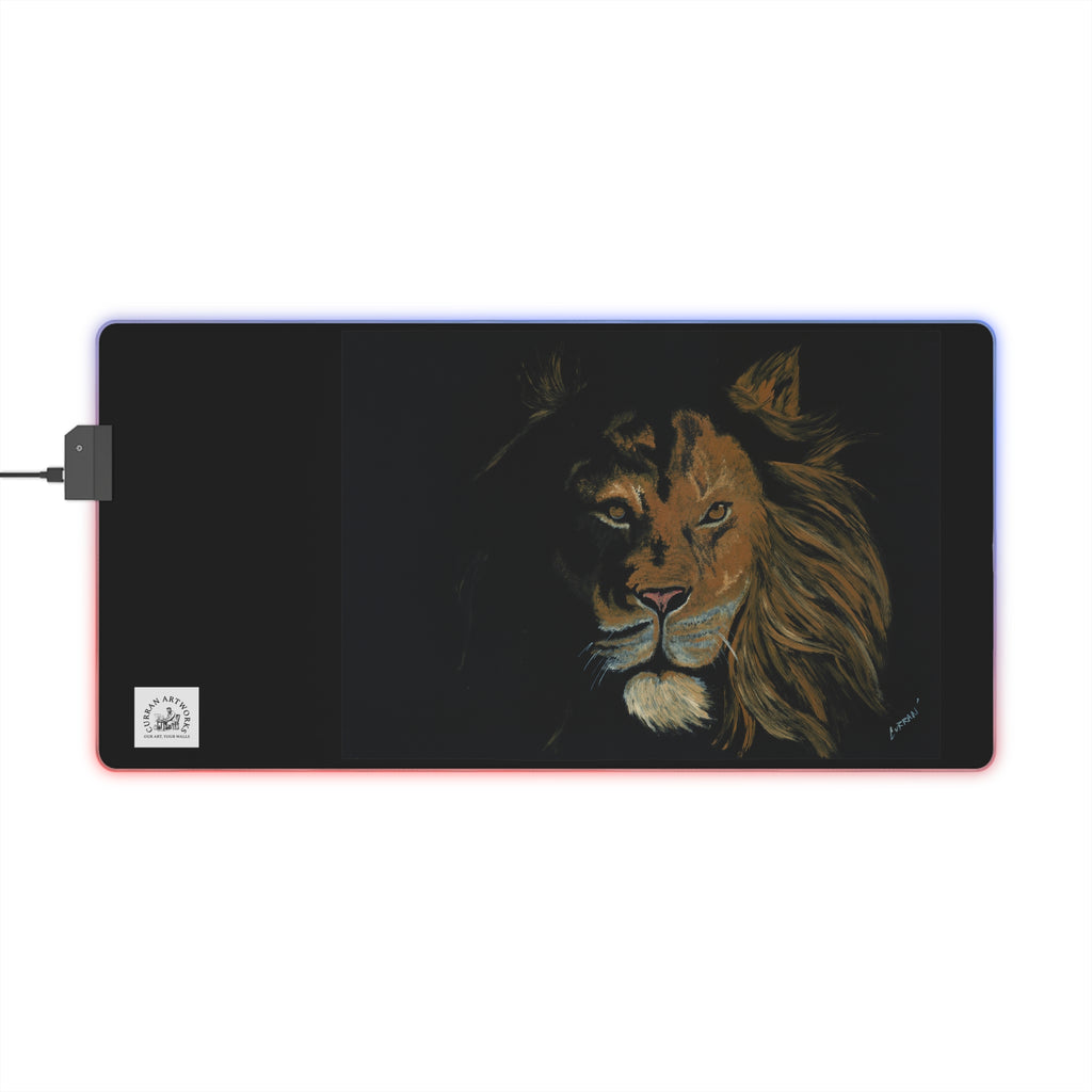 Lion Design LED Gaming Mouse Pad, RGB Backlit Desk Accessory