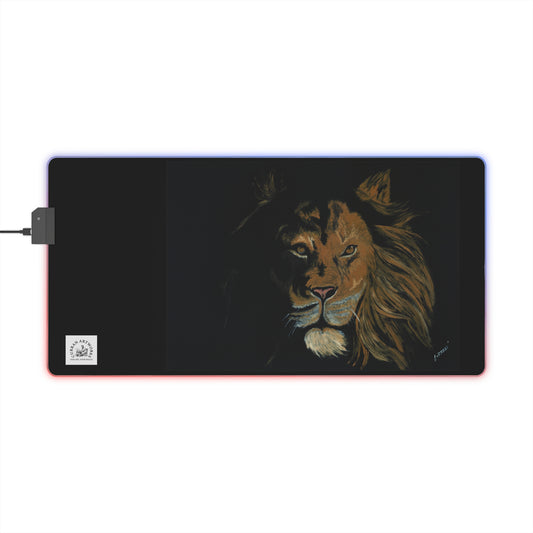 Lion Design LED Gaming Mouse Pad - RGB Backlit Desk Accessory