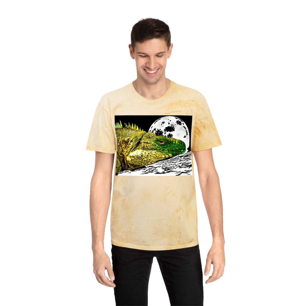 Reptile Moonlight T Shirt Hand Drawn Color Blast Design