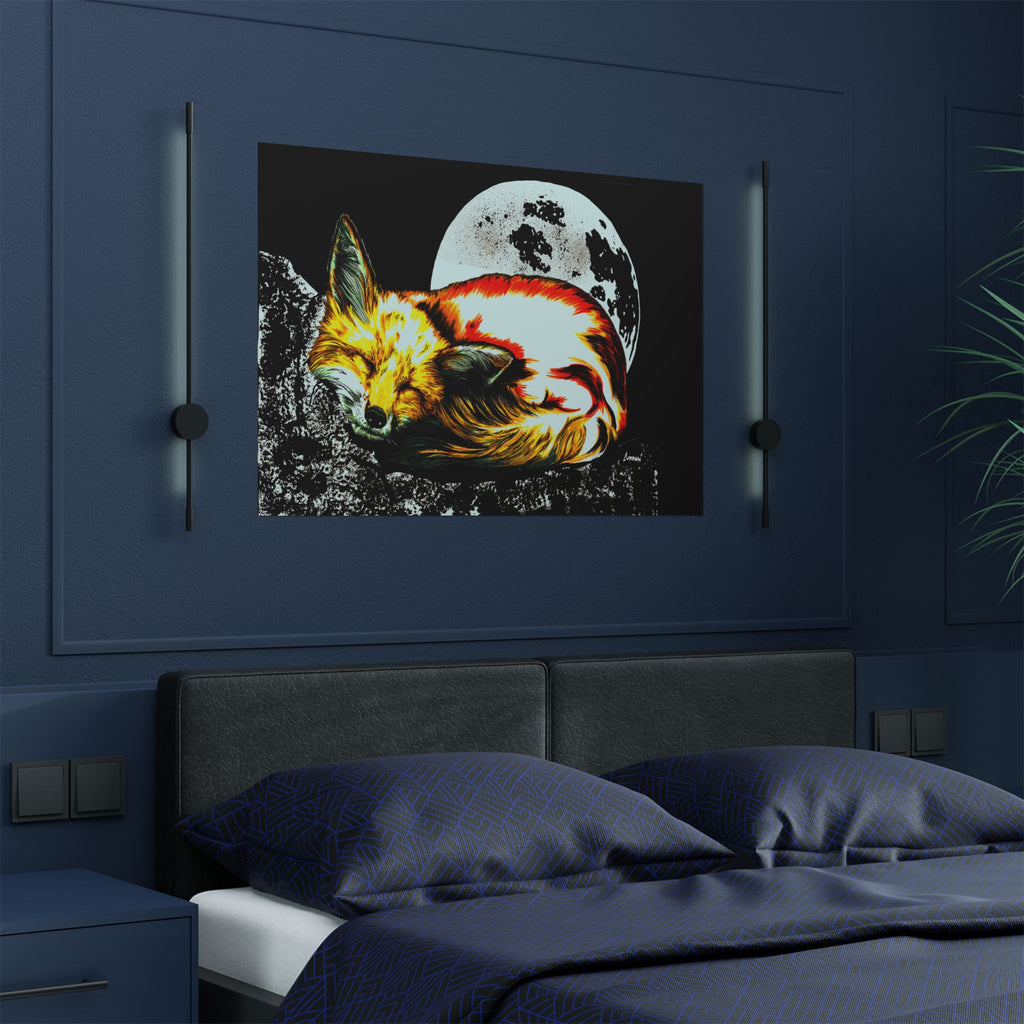 Dreamy Fox Satin Poster - 300gsm Art Print for Animal Lovers