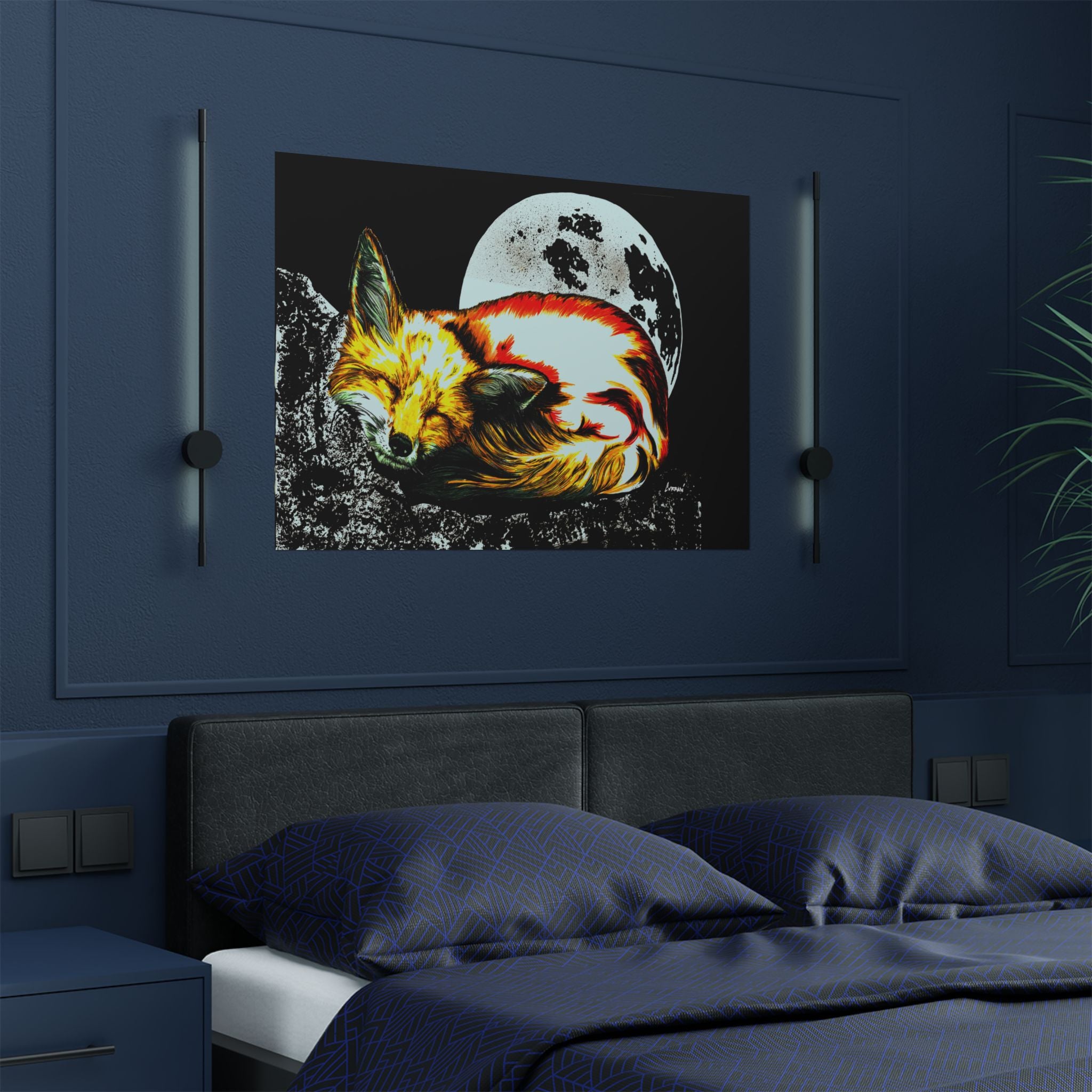 Dreamy Fox Satin Poster - 300gsm Art Print for Animal Lovers