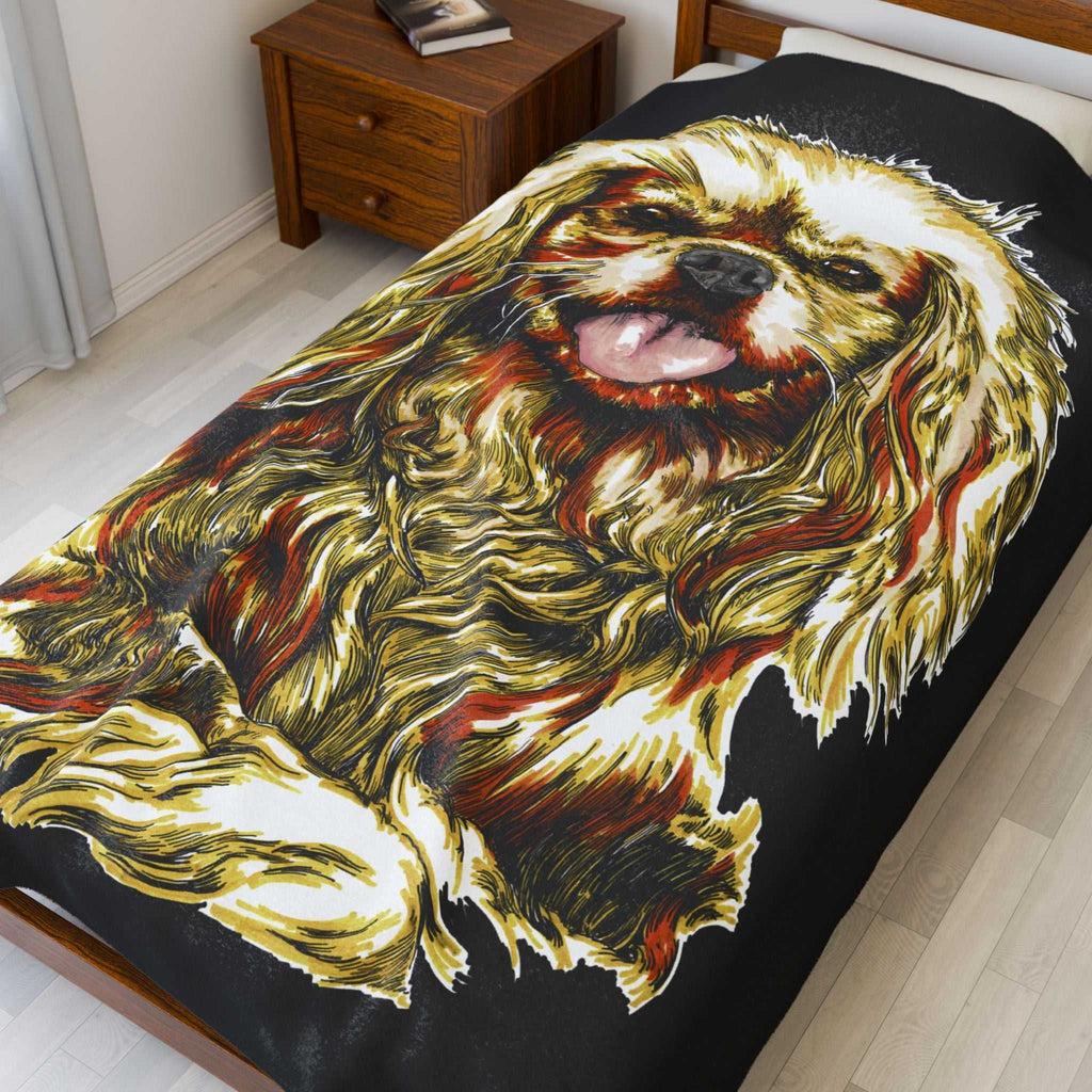 Cavalier King Charles Spaniel Plush Blanket Pet Lover Gift