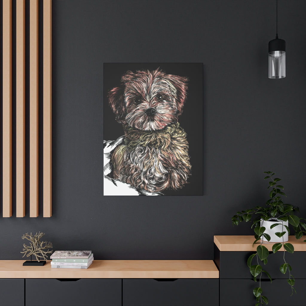 Hand Drawn Dog Portrait Canvas