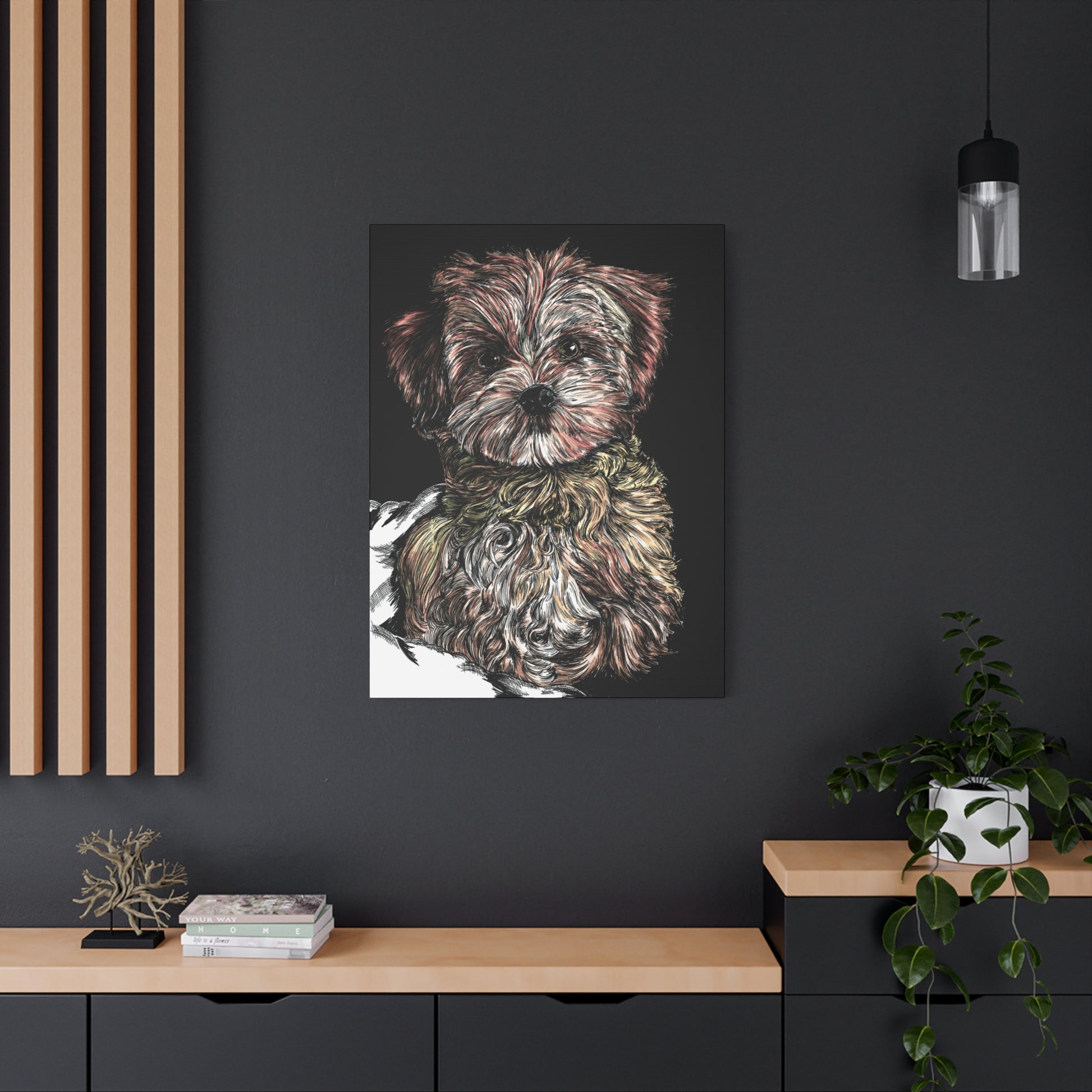 Hand Drawn Dog Portrait Canvas